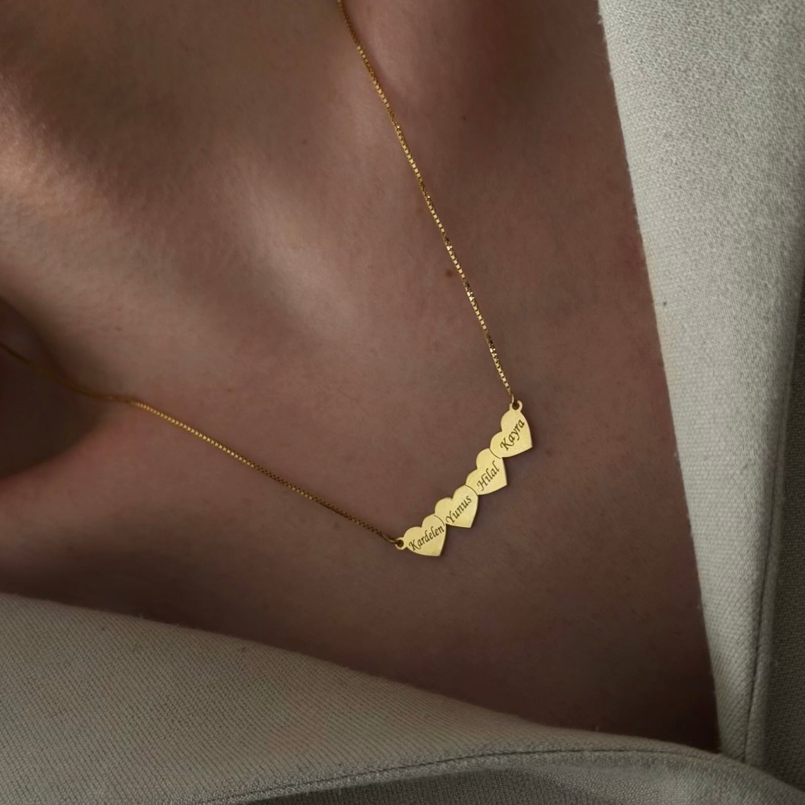 DÖRTLÜ KALPLİ İSİM KOLYE | 925 GÜMÜŞ