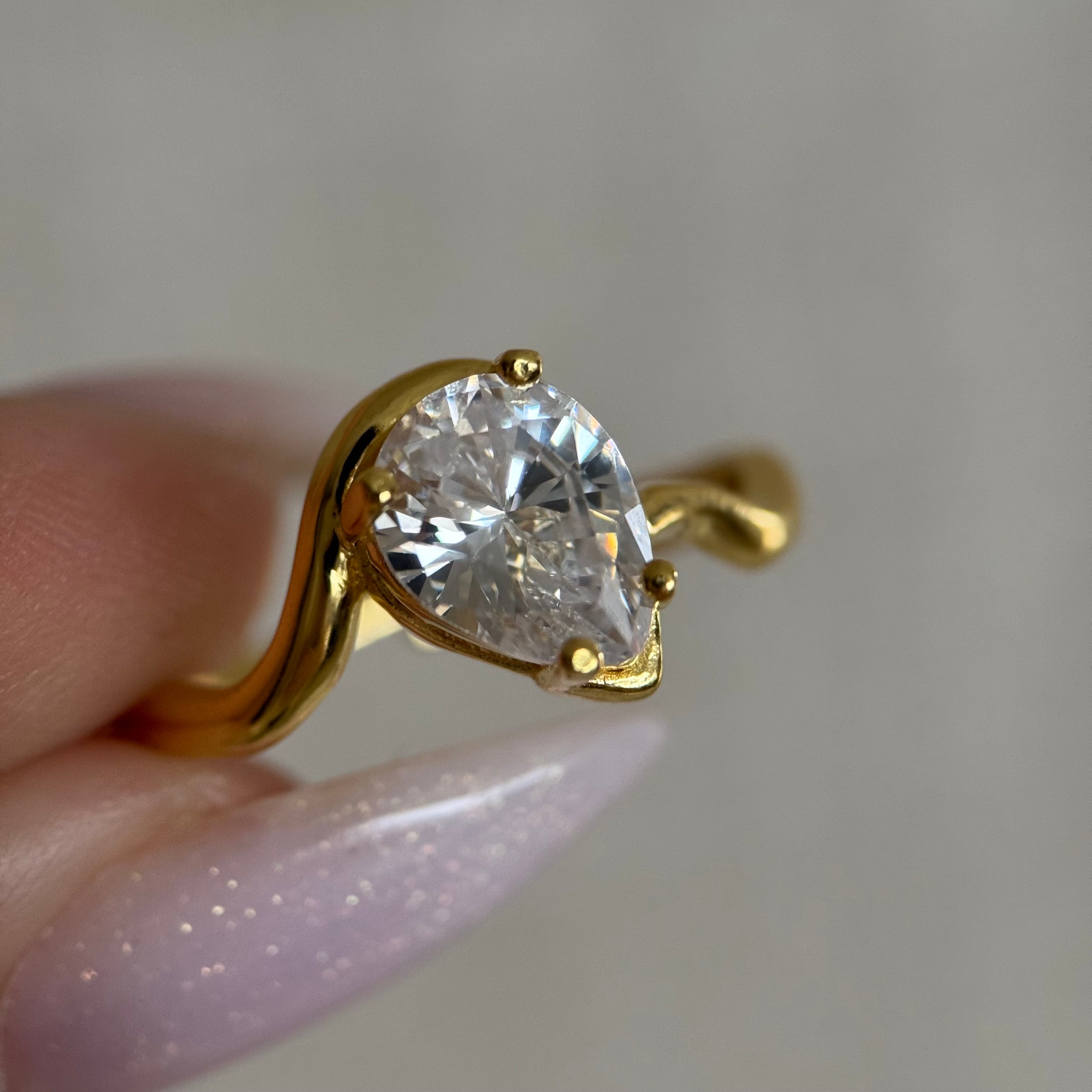 WAVE DAMLA YÜZÜK | 925 GÜMÜŞ