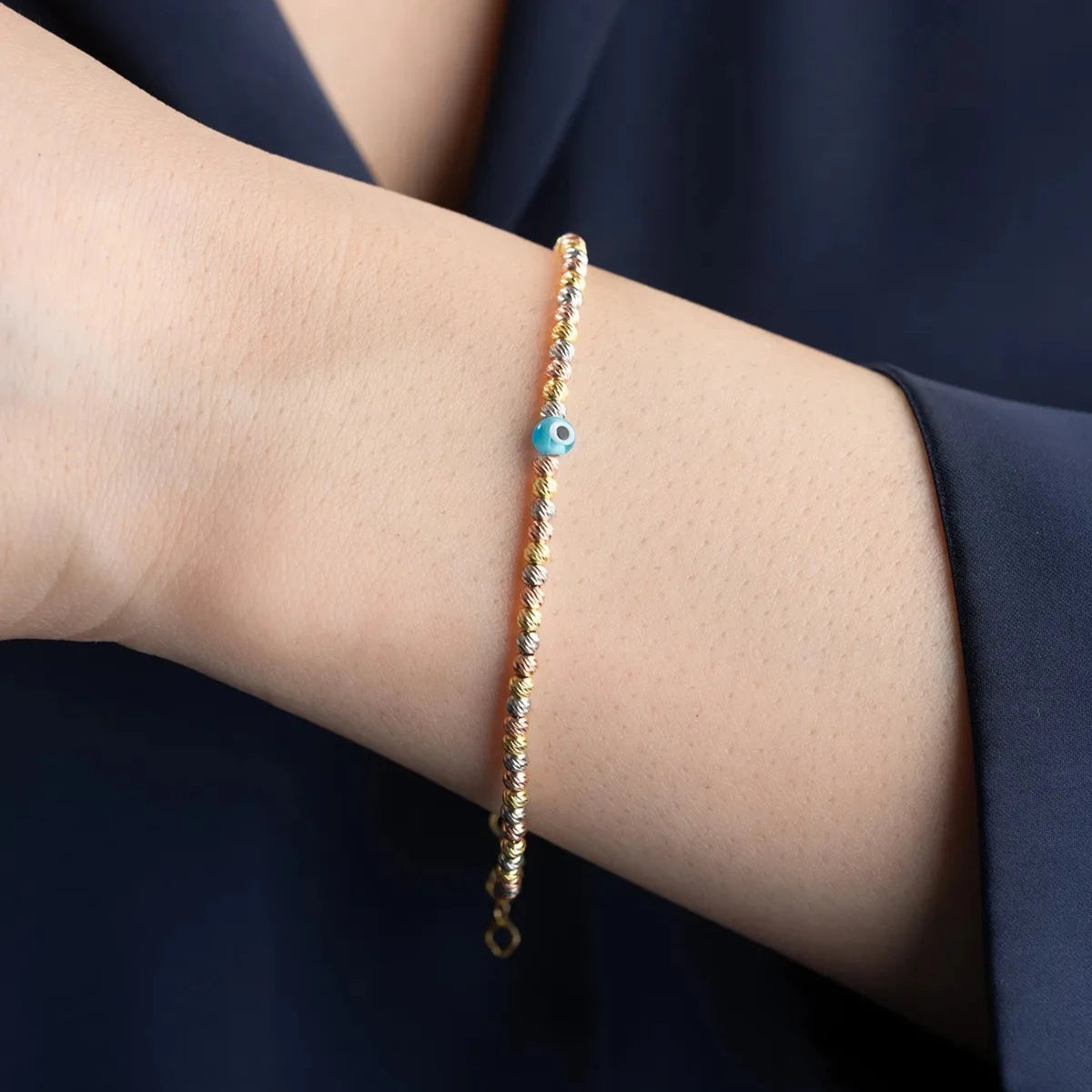 TRİCOLOR DORİKA NAZAR BİLEKLİK | 925 GÜMÜŞ