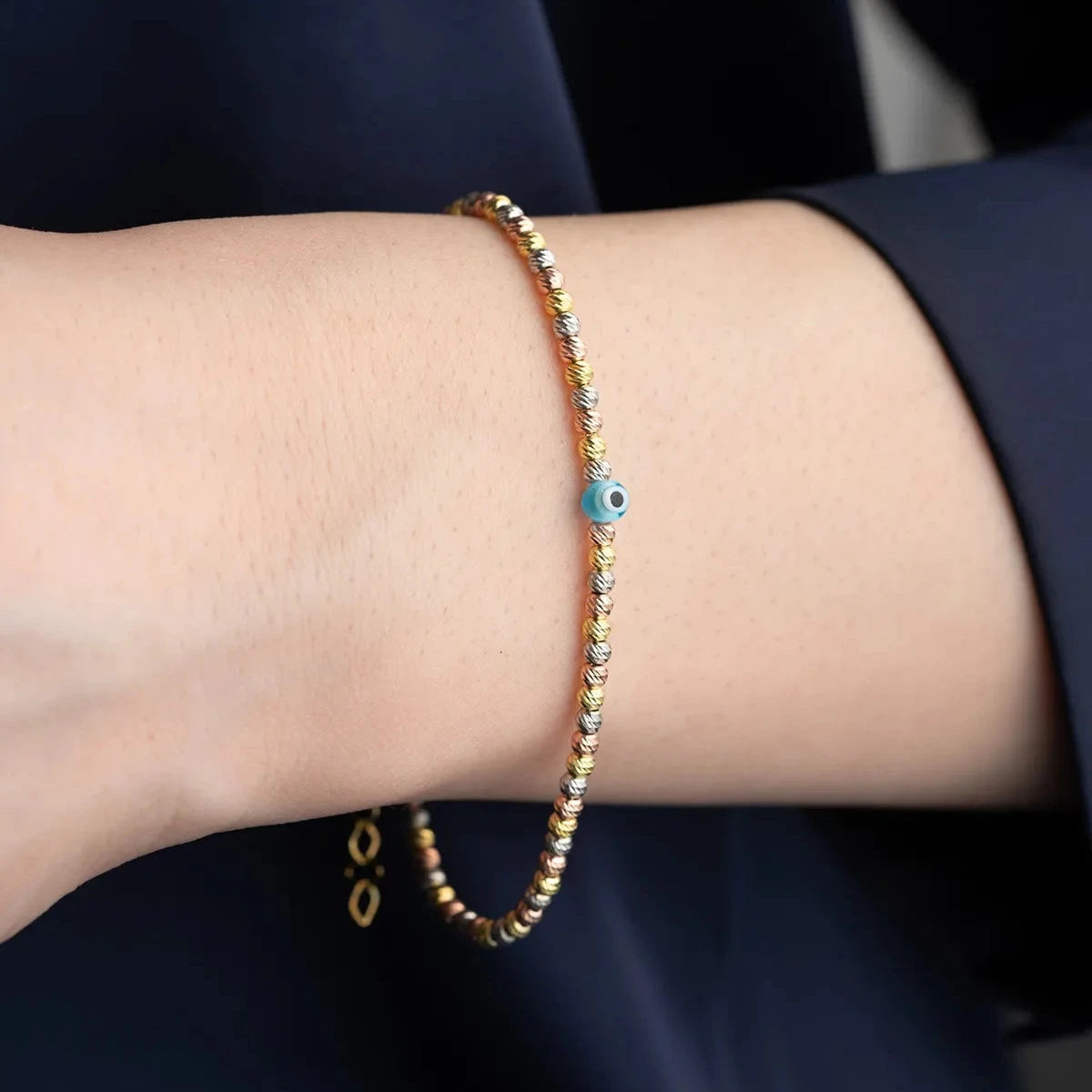 TRİCOLOR DORİKA NAZAR BİLEKLİK | 925 GÜMÜŞ