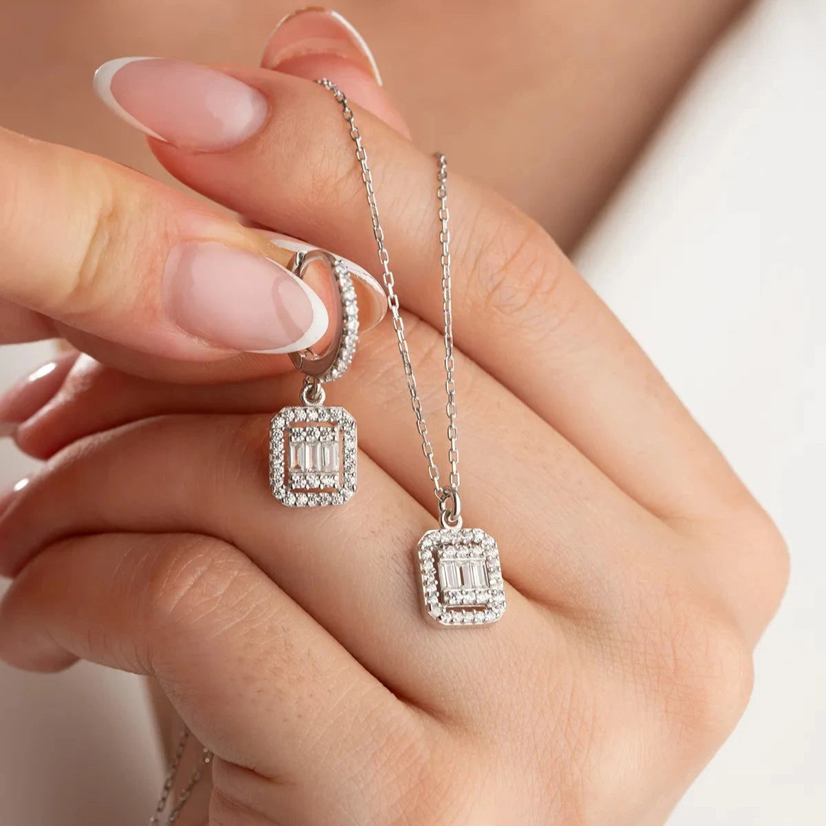 BAGET KOLYE KÜPE SET | 925 GÜMÜŞ