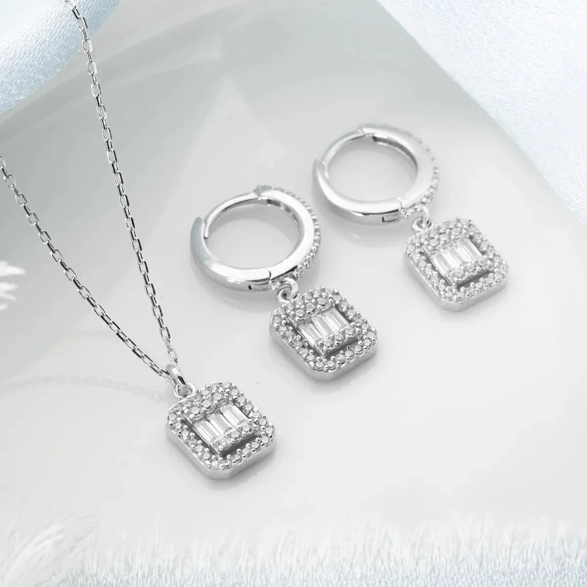 BAGET KOLYE KÜPE SET | 925 GÜMÜŞ