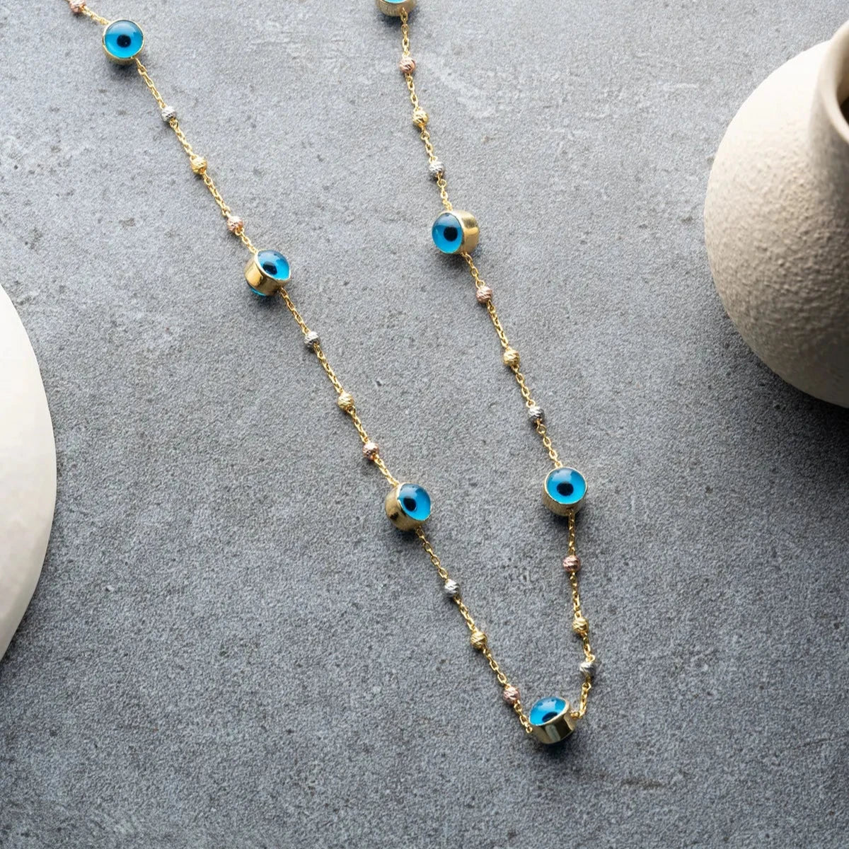 BULLET DORİKA NAZAR KOLYE | 925 GÜMÜŞ