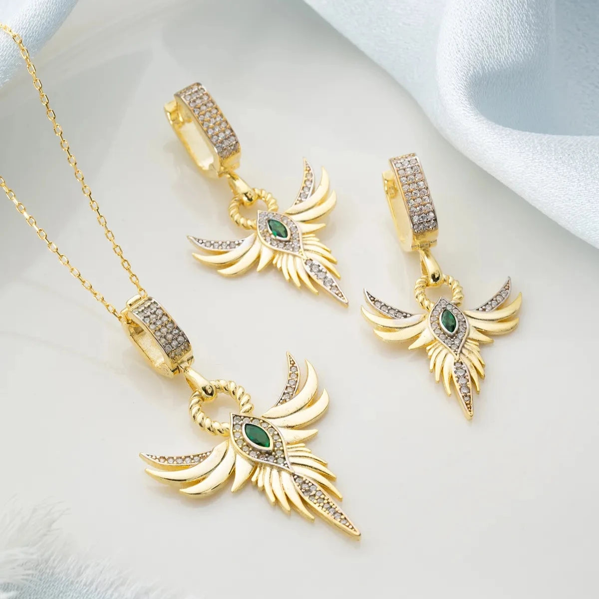 ZÜMRÜDÜANKA KOLYE KÜPE SET | 925 GÜMÜŞ