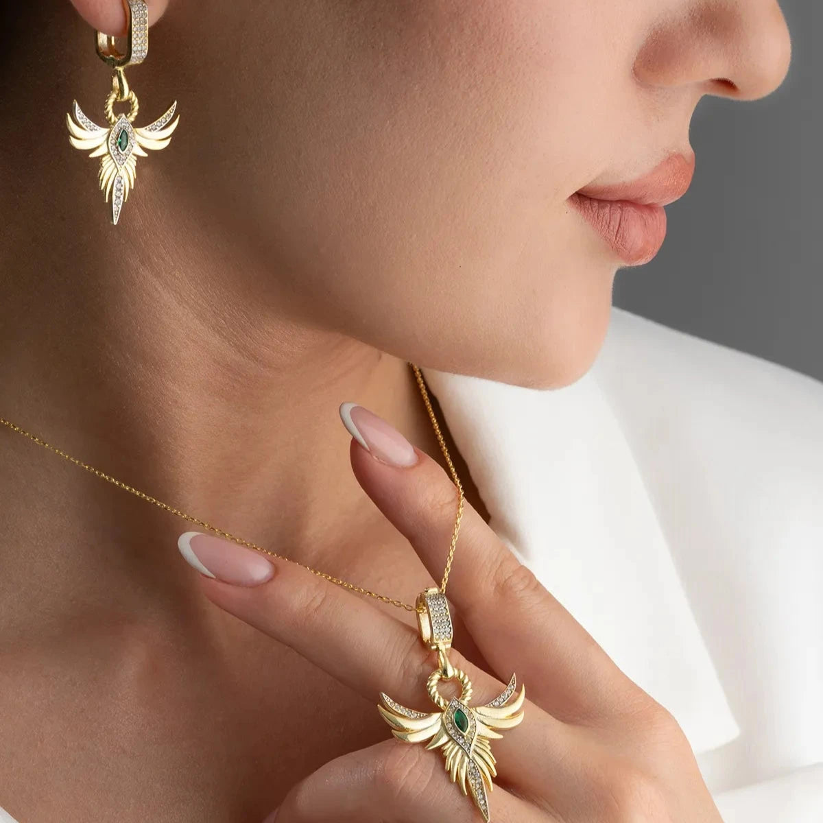 ZÜMRÜDÜANKA KOLYE KÜPE SET | 925 GÜMÜŞ