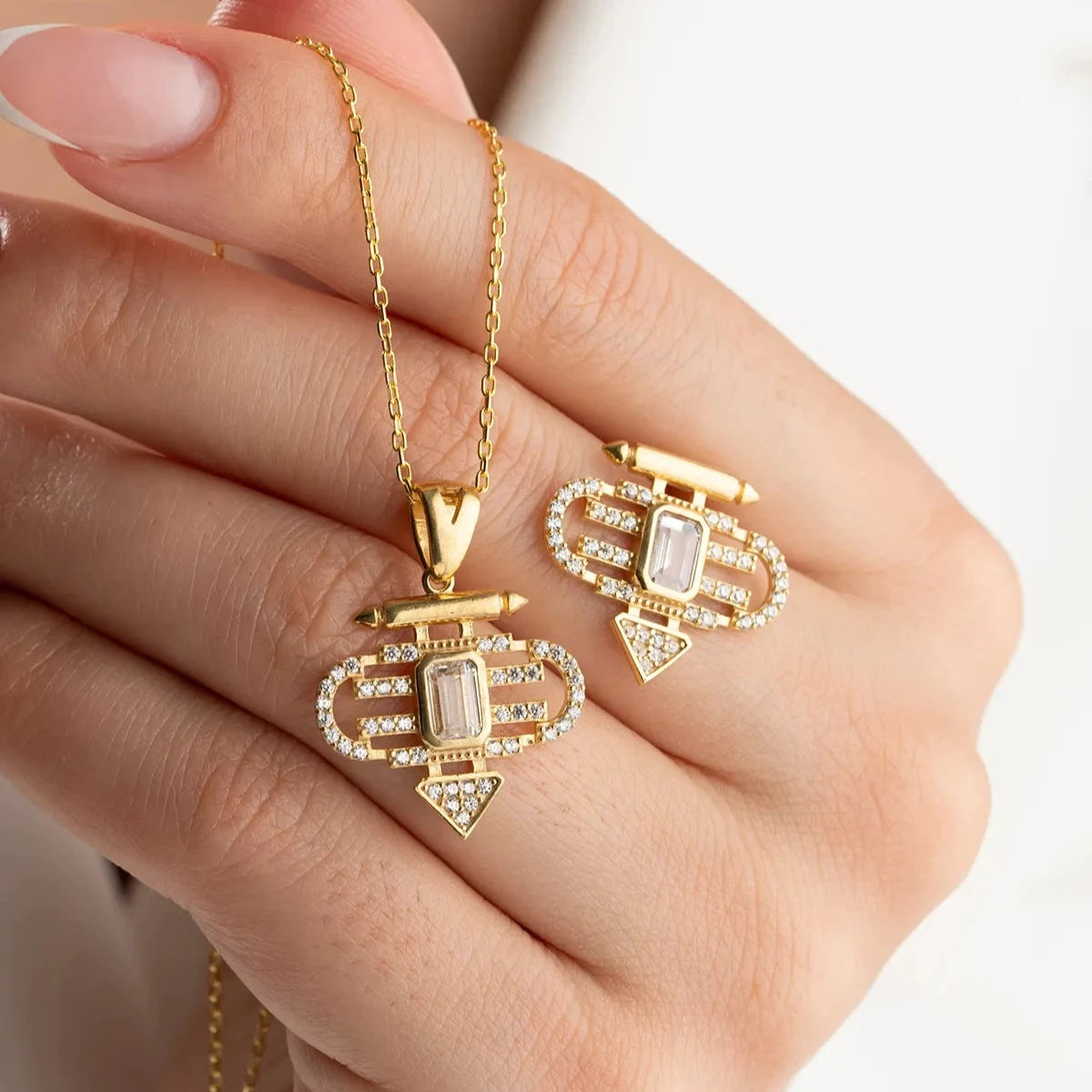 ŞEYMA KOLYE KÜPE SET | 925 GÜMÜŞ