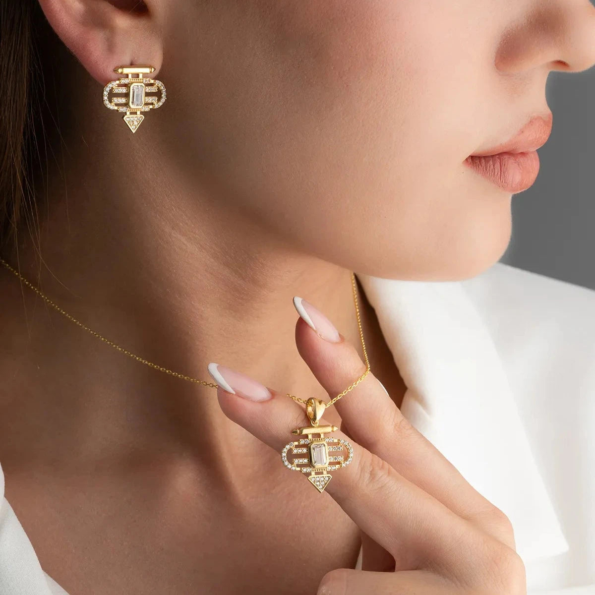 ŞEYMA KOLYE KÜPE SET | 925 GÜMÜŞ