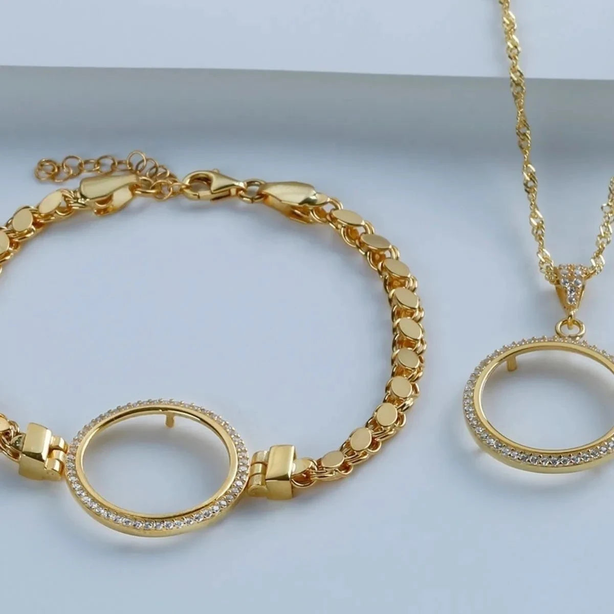 ALTIN İÇİN PULLU ZİNCİR KOLYE BİLEKLİK SET | 925 GÜMÜŞ