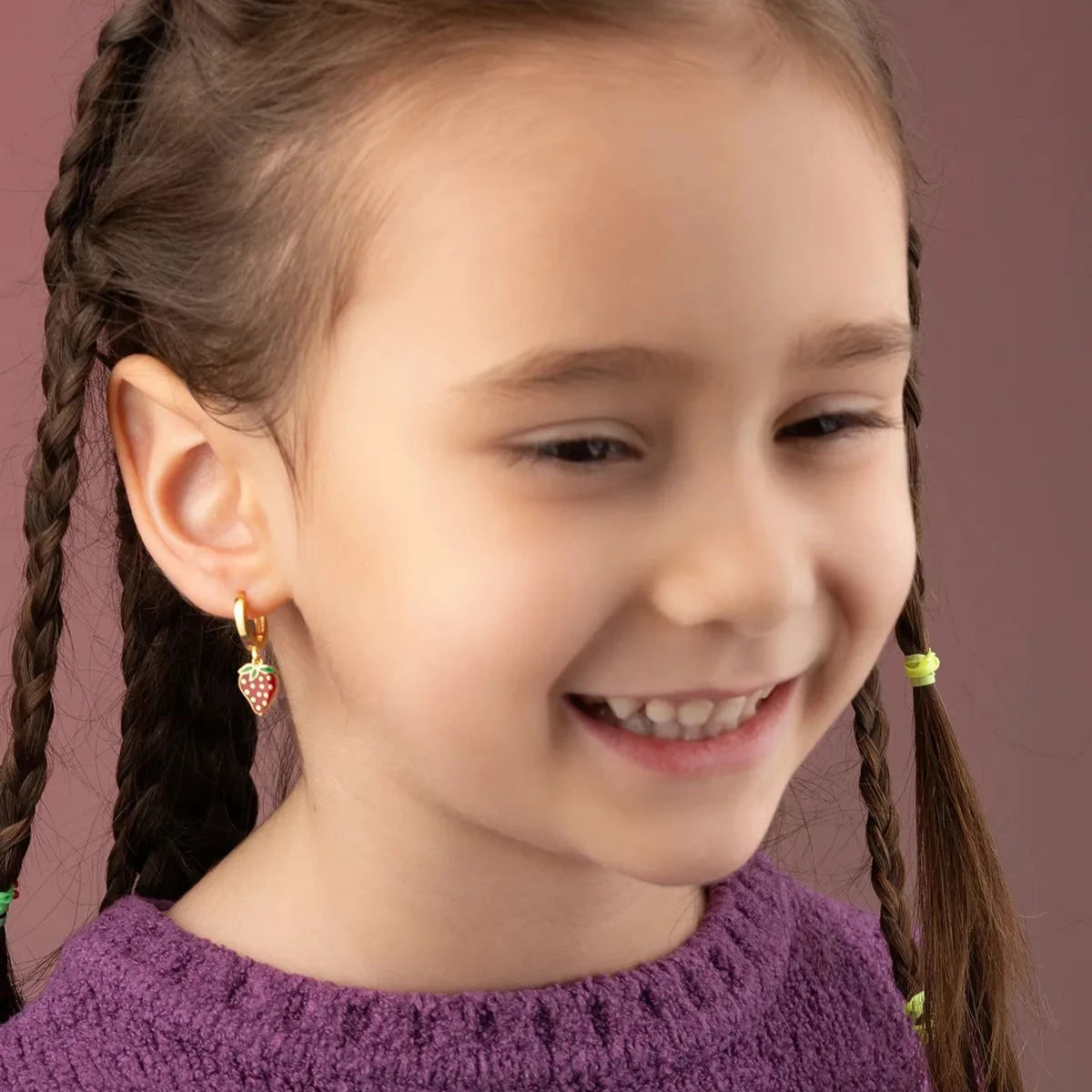 ÇİLEK ÇOCUK KÜPE | 925 GÜMÜŞ