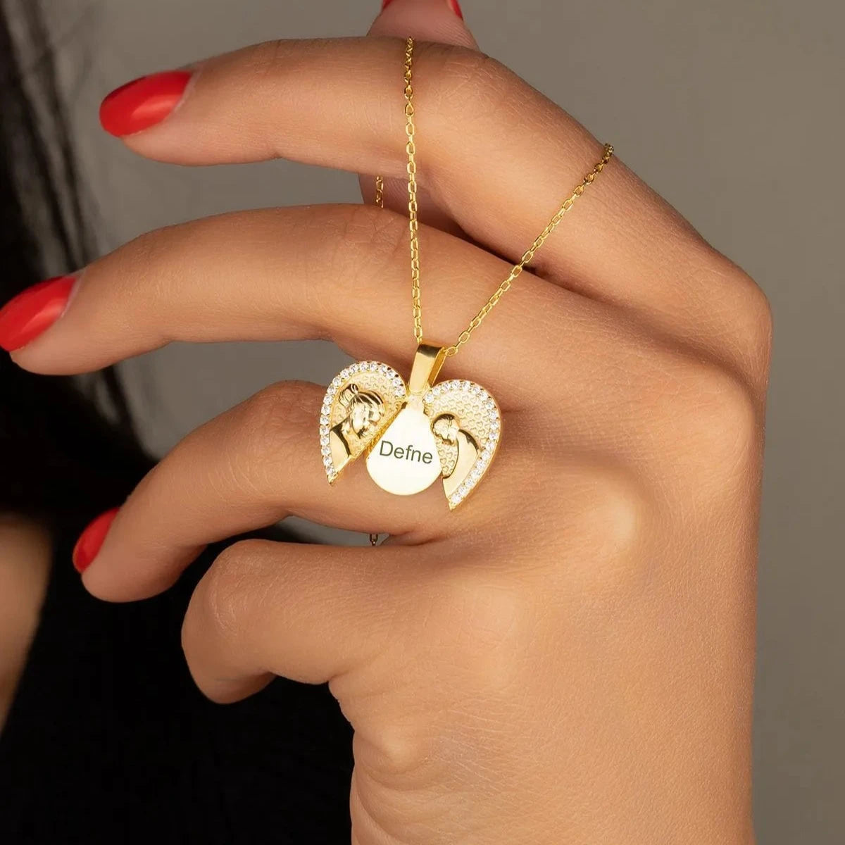 ANNE BEBEK GRAVÜRLÜ KOLYE | 925 GÜMÜŞ