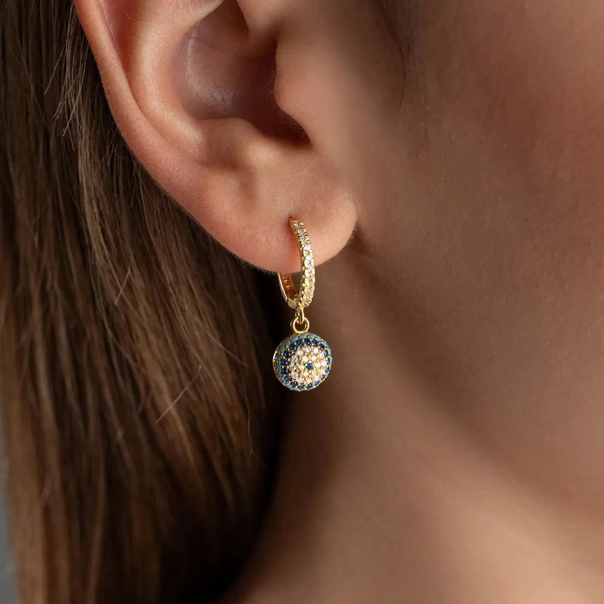 NAZARLI GÖZ KÜPE | 925 GÜMÜŞ