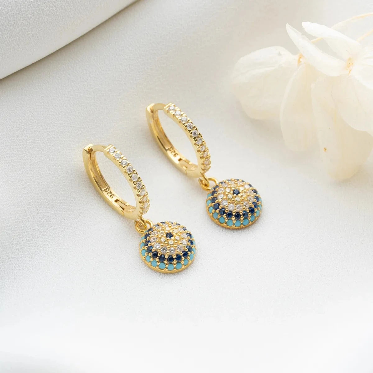 NAZARLI GÖZ KÜPE | 925 GÜMÜŞ