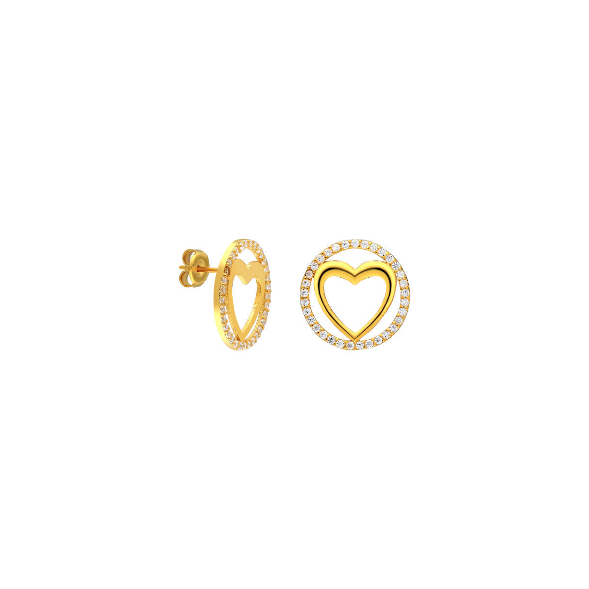 Herz Zirkonia Ohrring (7040866615341)