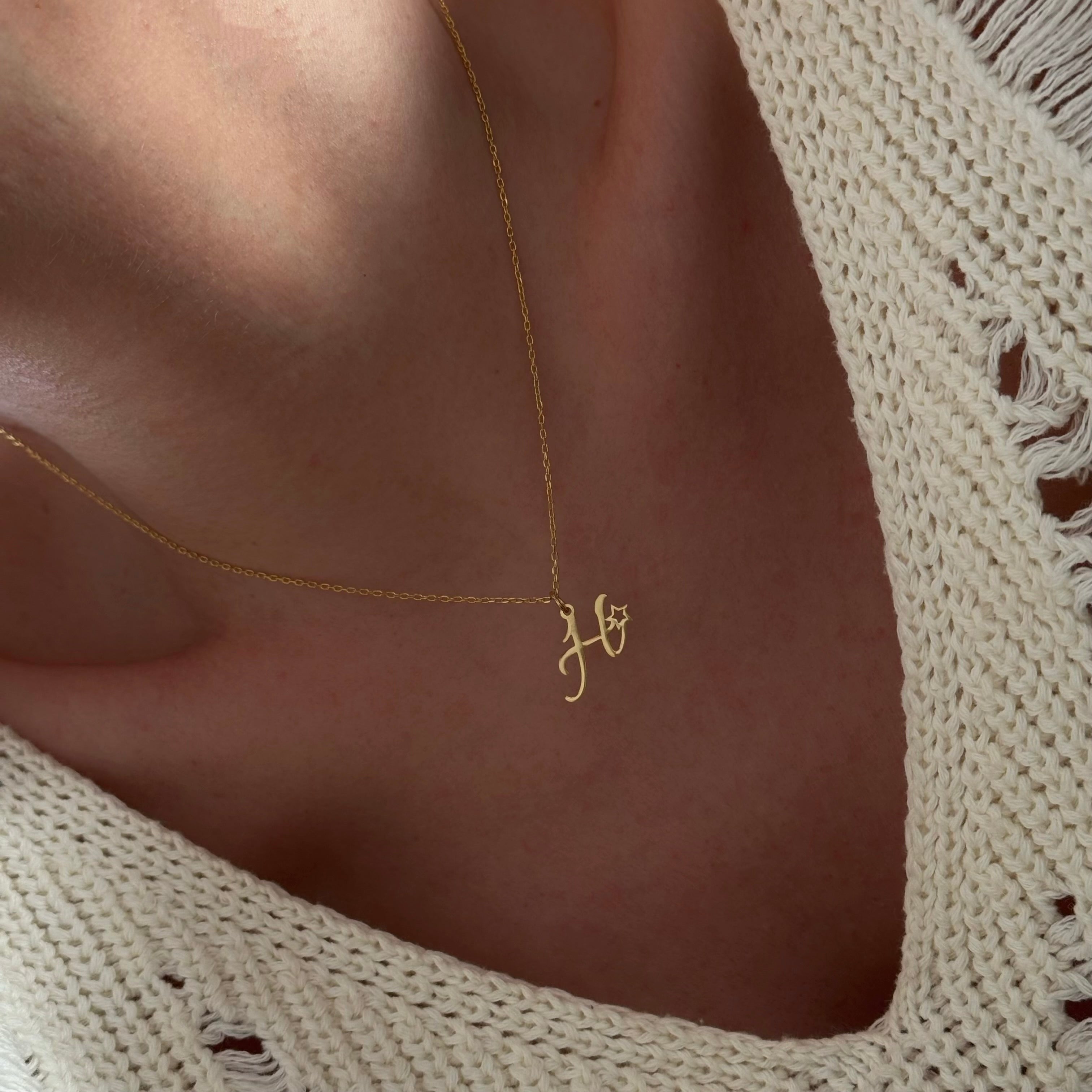 MİNİ YILDIZLI HARF KOLYE | 925 GÜMÜŞ