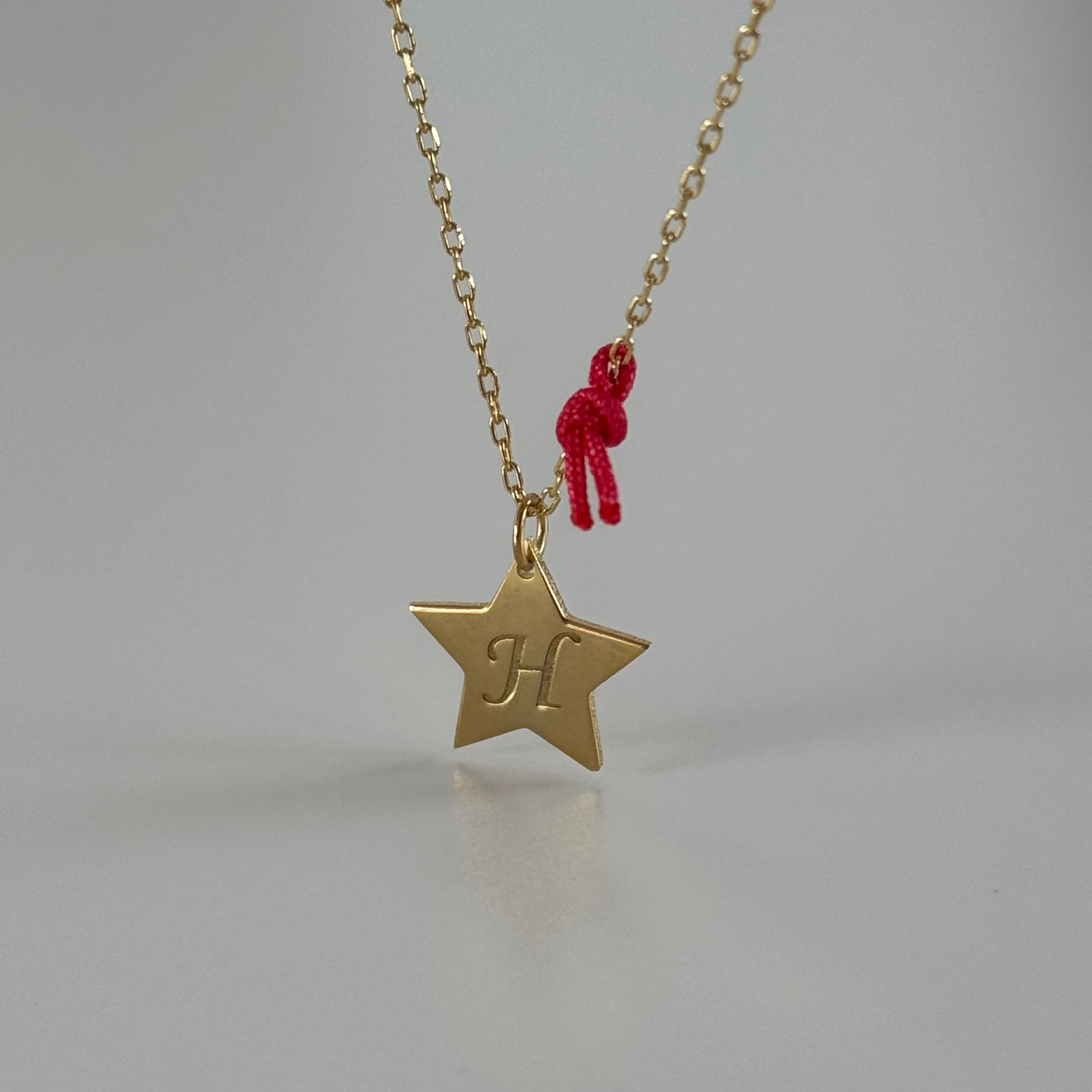 ŞANS İPLİ YILDIZ PLAKA KOLYE | 925 GÜMÜŞ