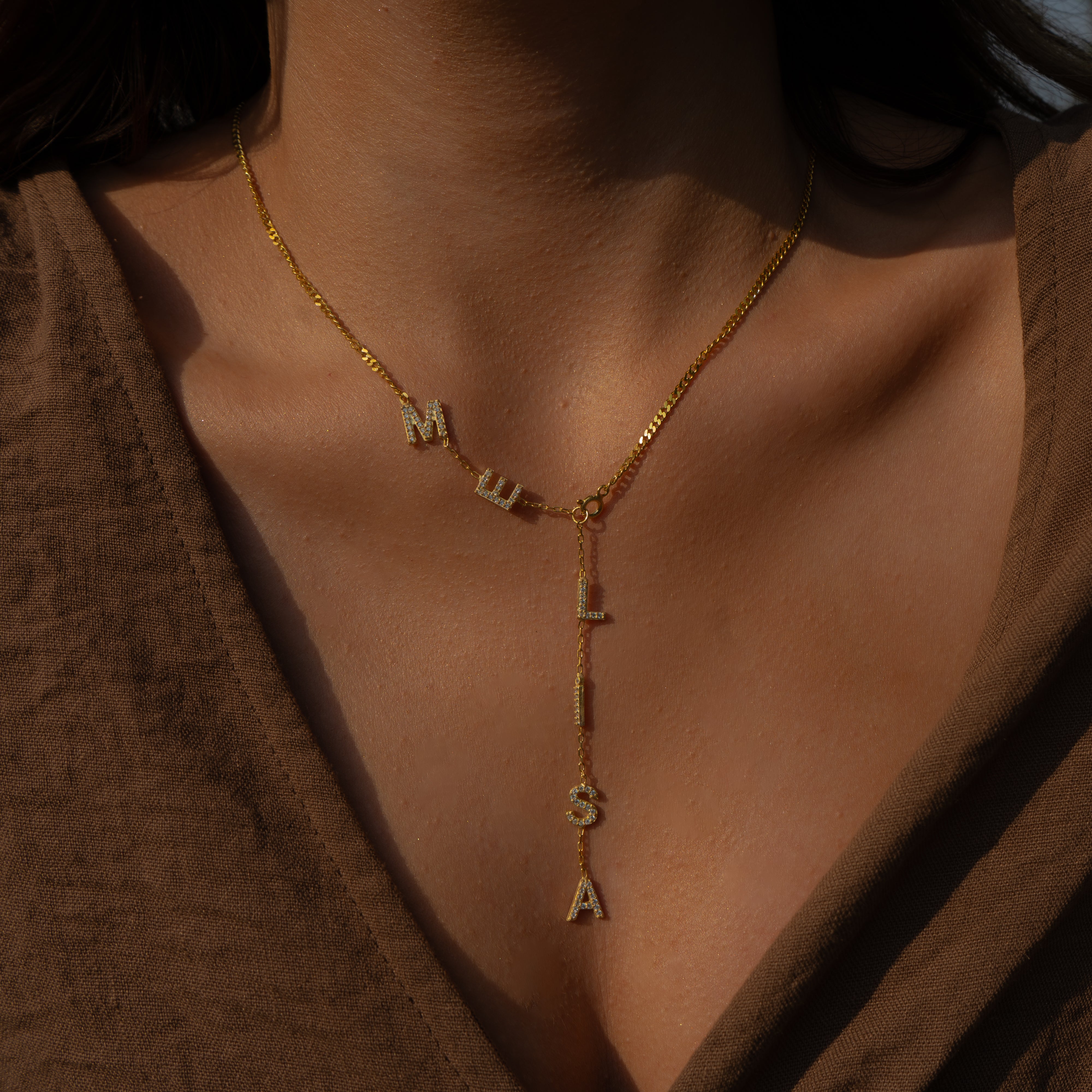 ZİRKON TAŞLI İSİMLİ YAZ KOLYESİ 2 | 925 GÜMÜŞ