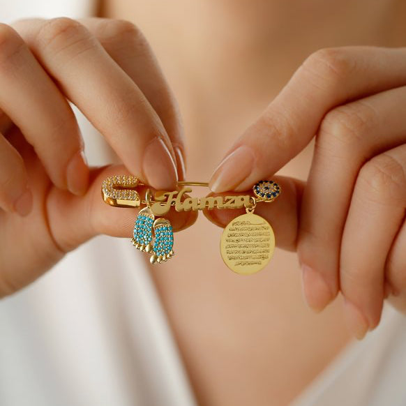 DUALI İSİMLİ NAZAR İĞNESİ | 925 GÜMÜŞ