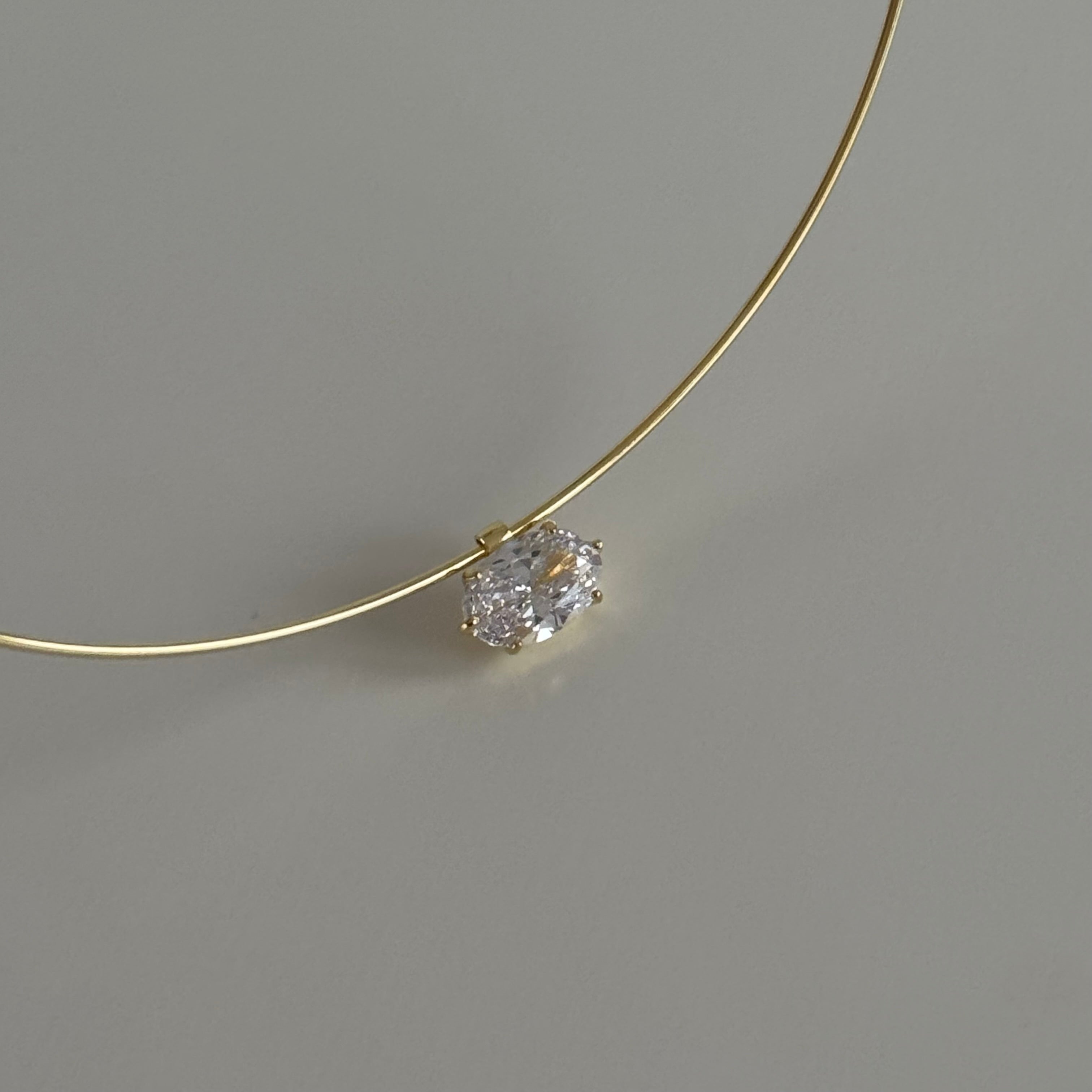 OVAL TAŞ CHOCKER | 925 GÜMÜŞ