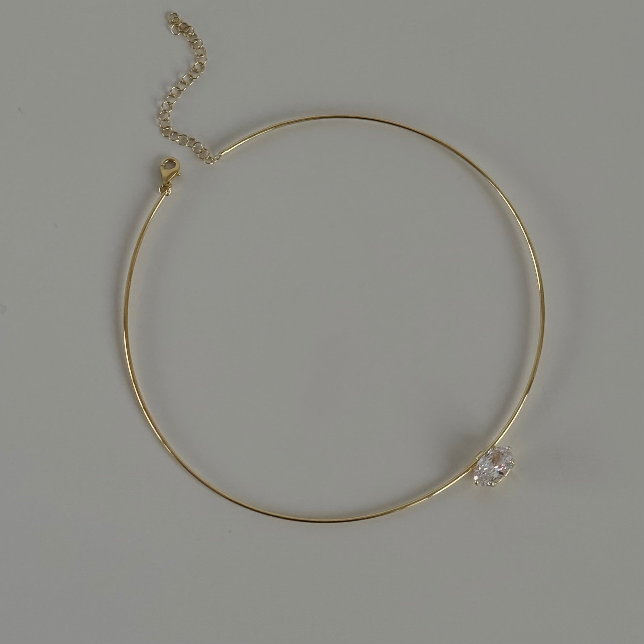 OVAL TAŞ CHOCKER | 925 GÜMÜŞ