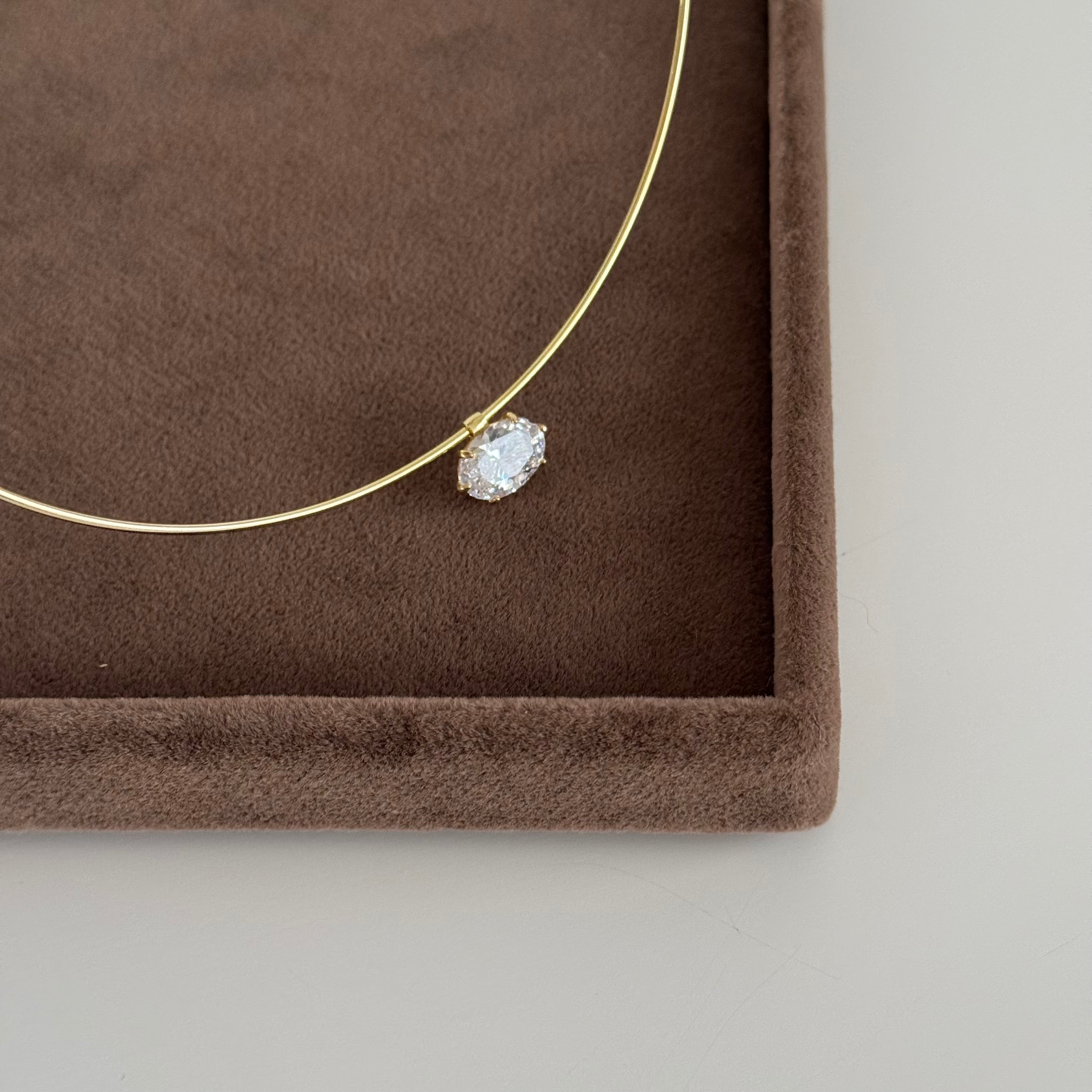 OVAL TAŞ CHOCKER | 925 GÜMÜŞ