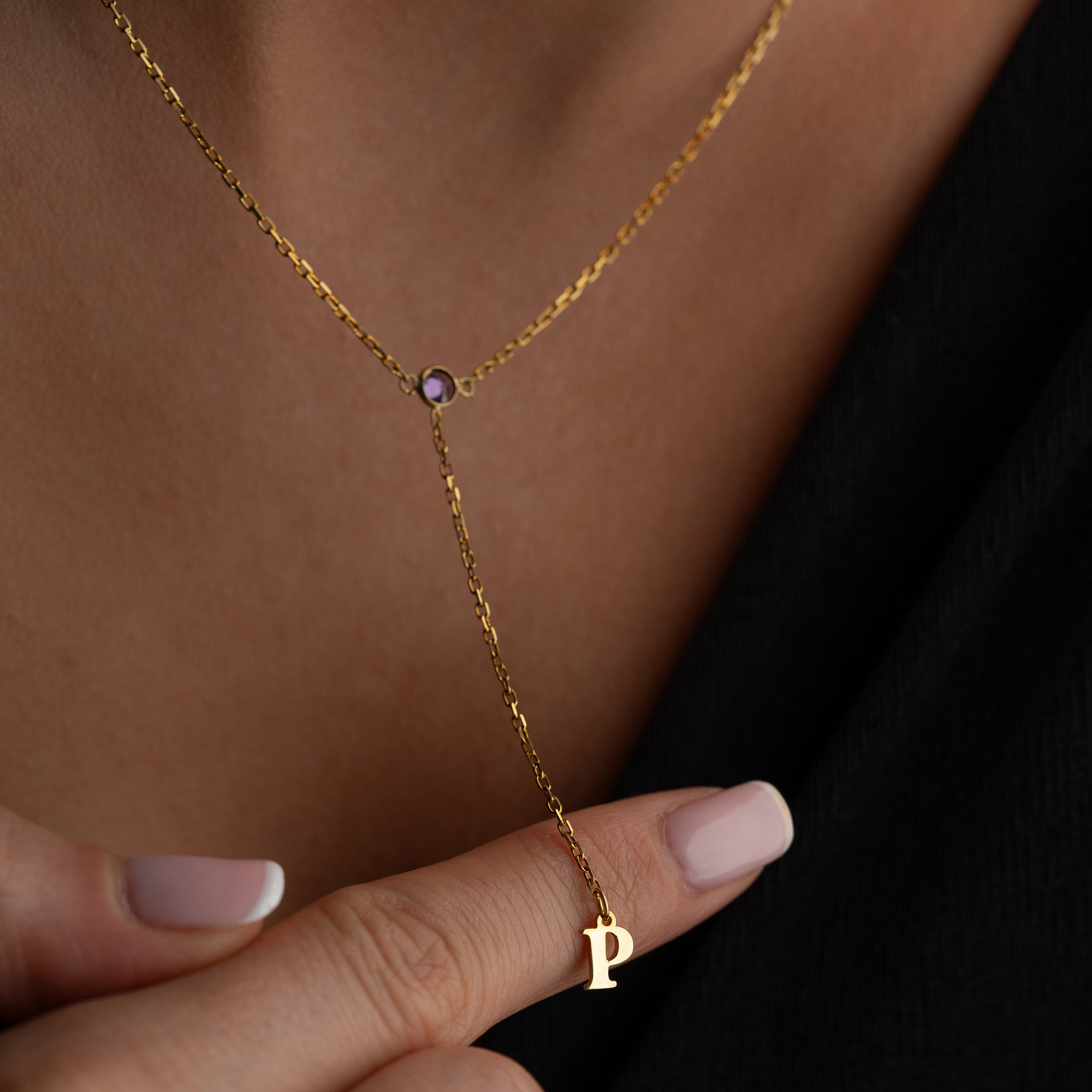 HARFLİ DOĞUMTAŞI Y KOLYE | 925 GÜMÜŞ
