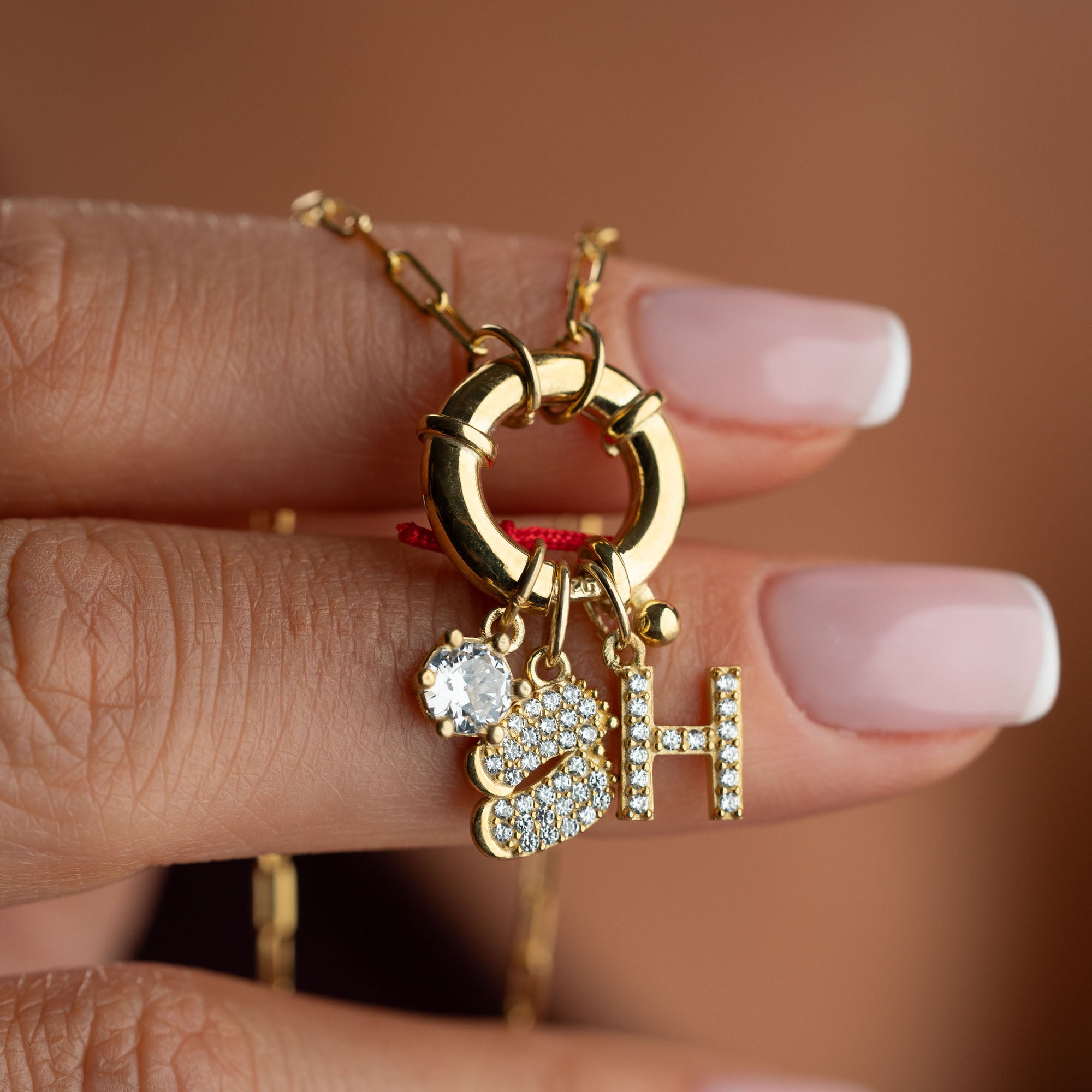 HARFLİ ŞANS CHARM KOLYE | 925 GÜMÜŞ