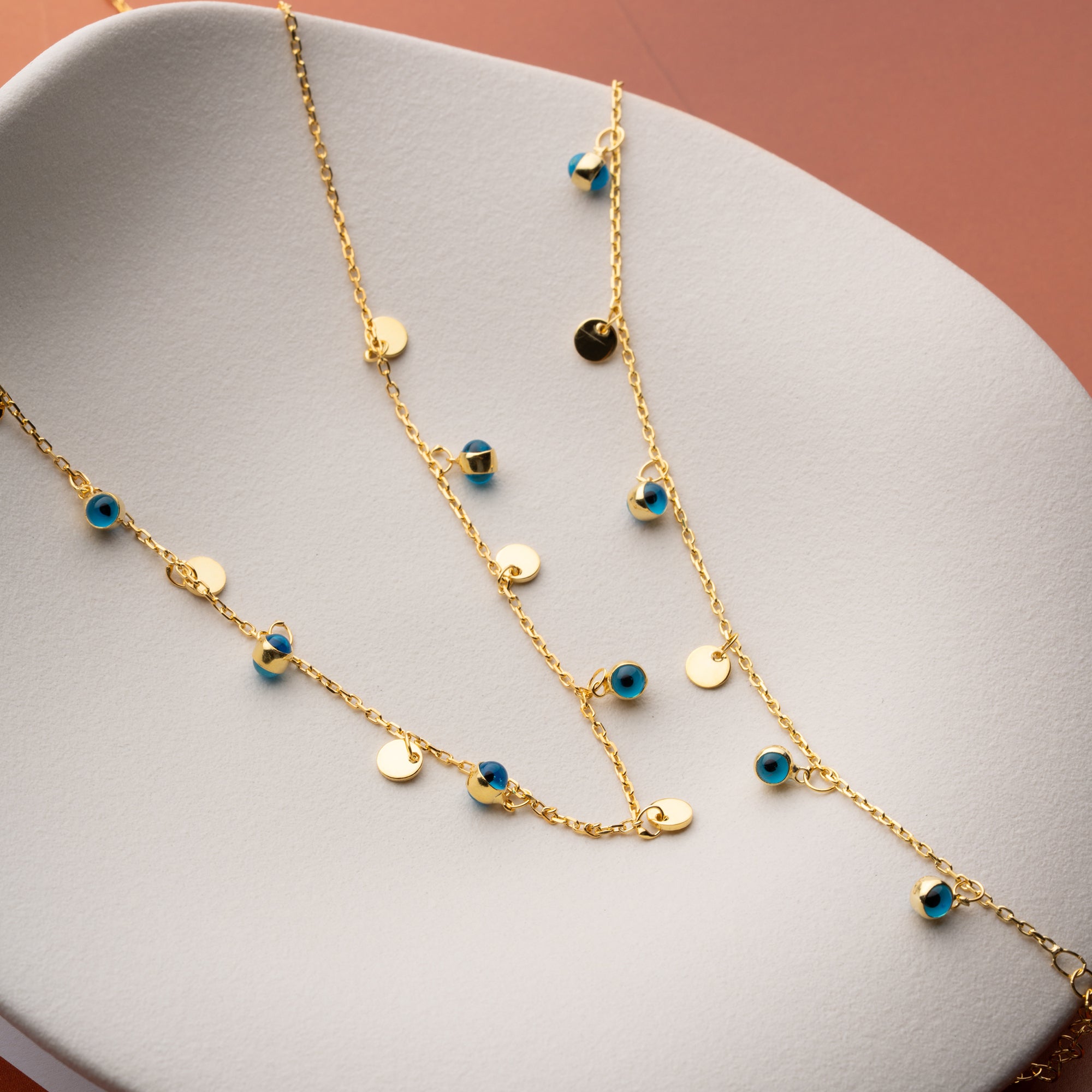 PULLU NAZAR KOLYE BİLEKLİK SET | 925 GÜMÜŞ