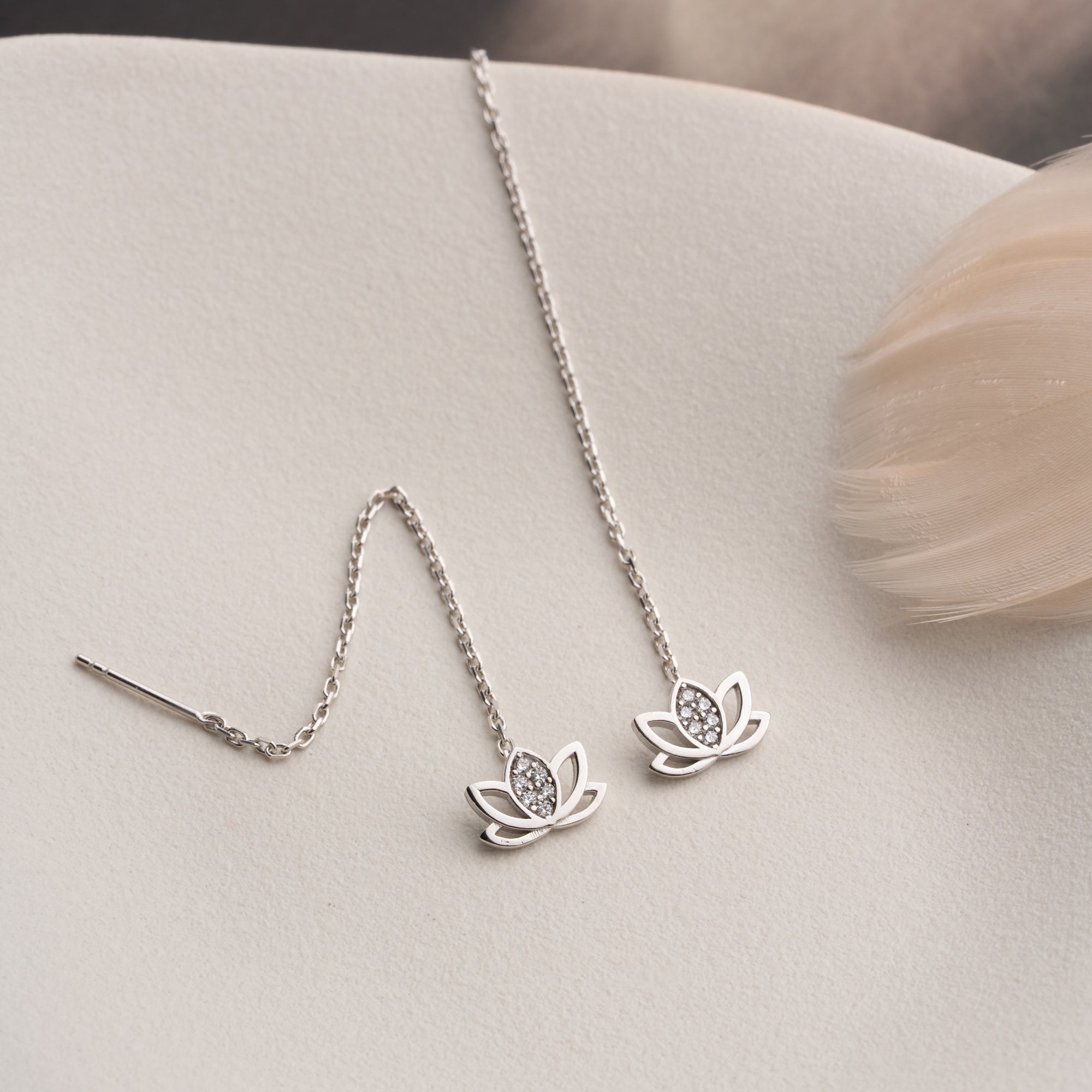 LOTUS IŞILTI KÜPE | 925 GÜMÜŞ
