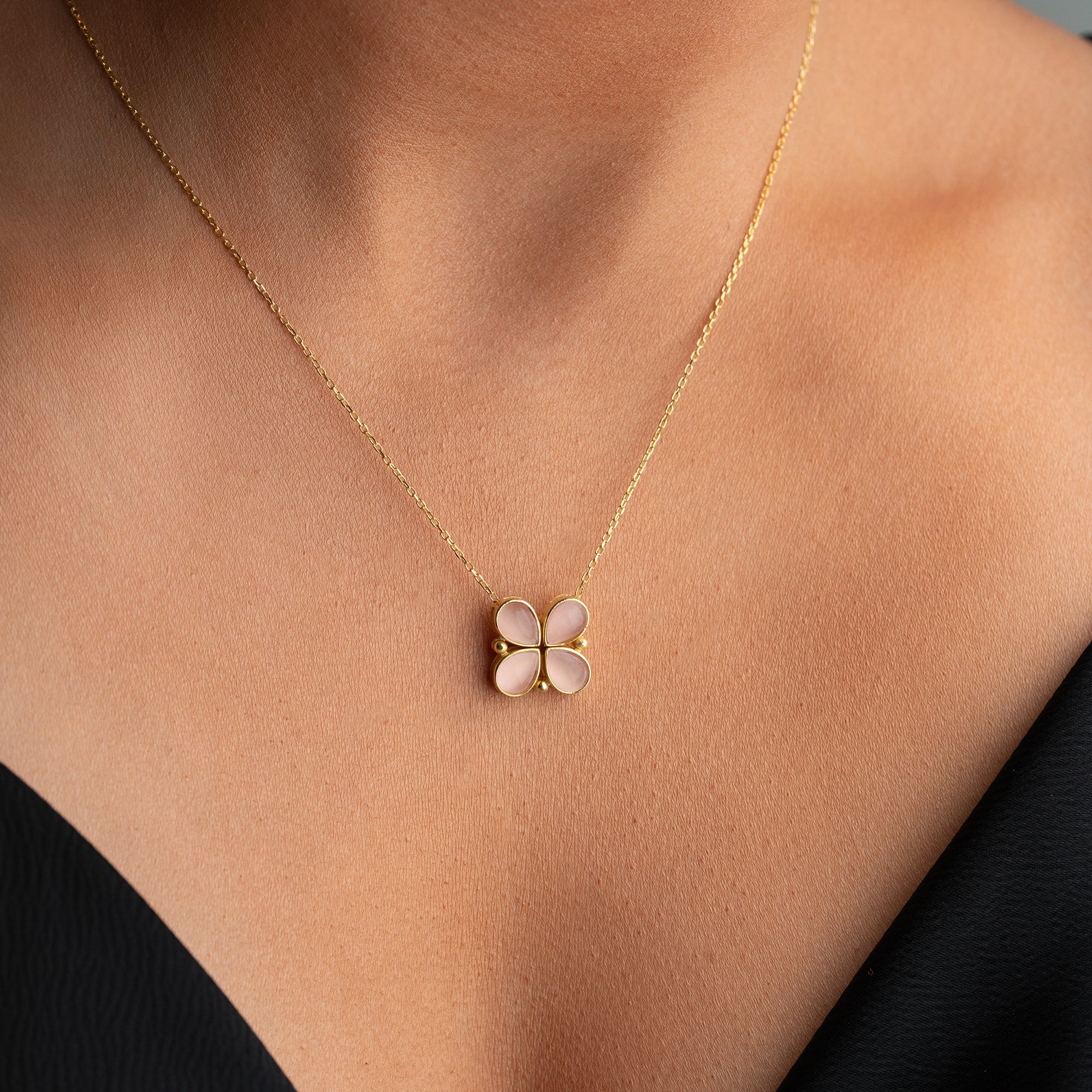 AÇILABİLİR PEMBE FLORA KOLYE | 925 GÜMÜŞ