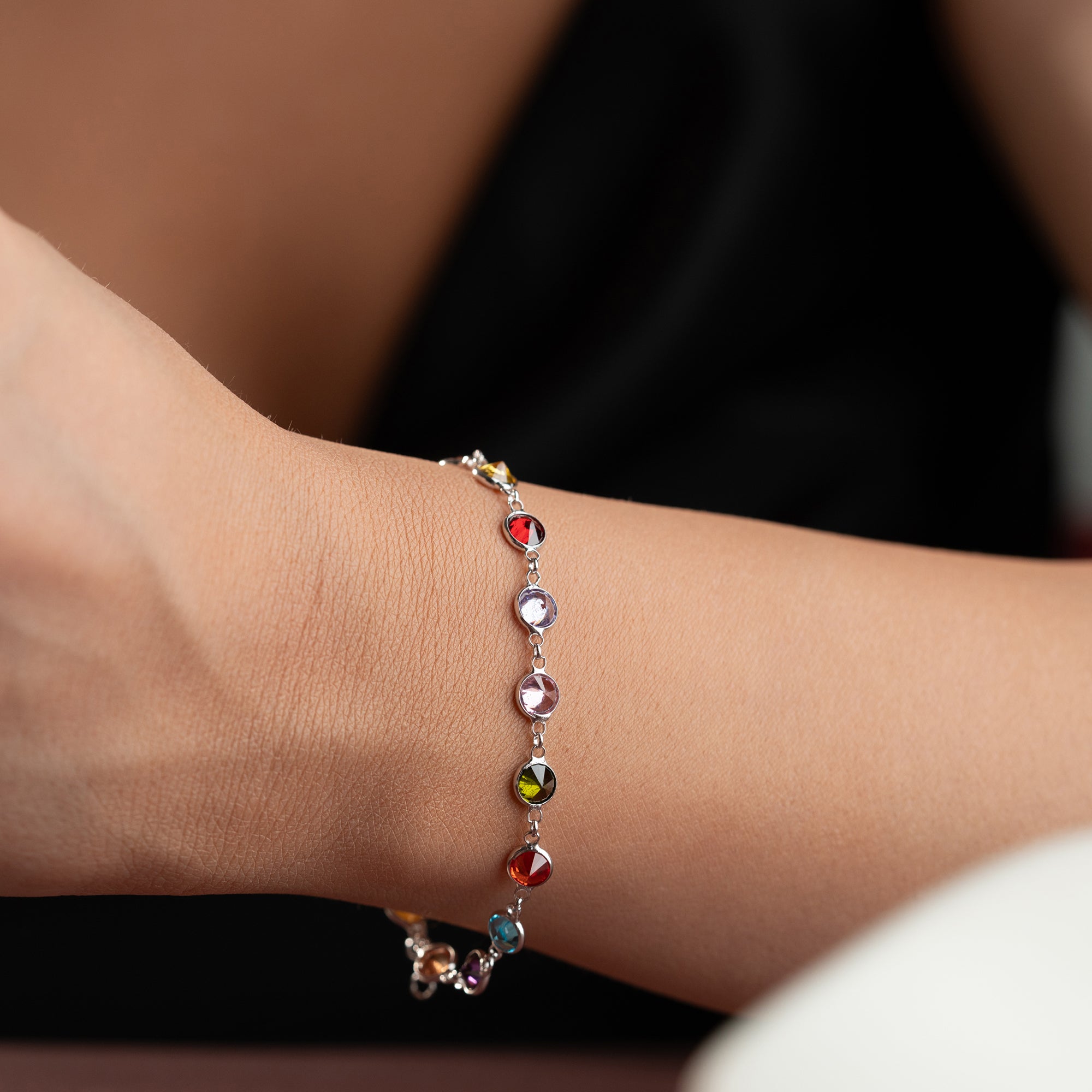 LUNA RENKLİ TAŞLI BİLEKLİK | 925 GÜMÜŞ