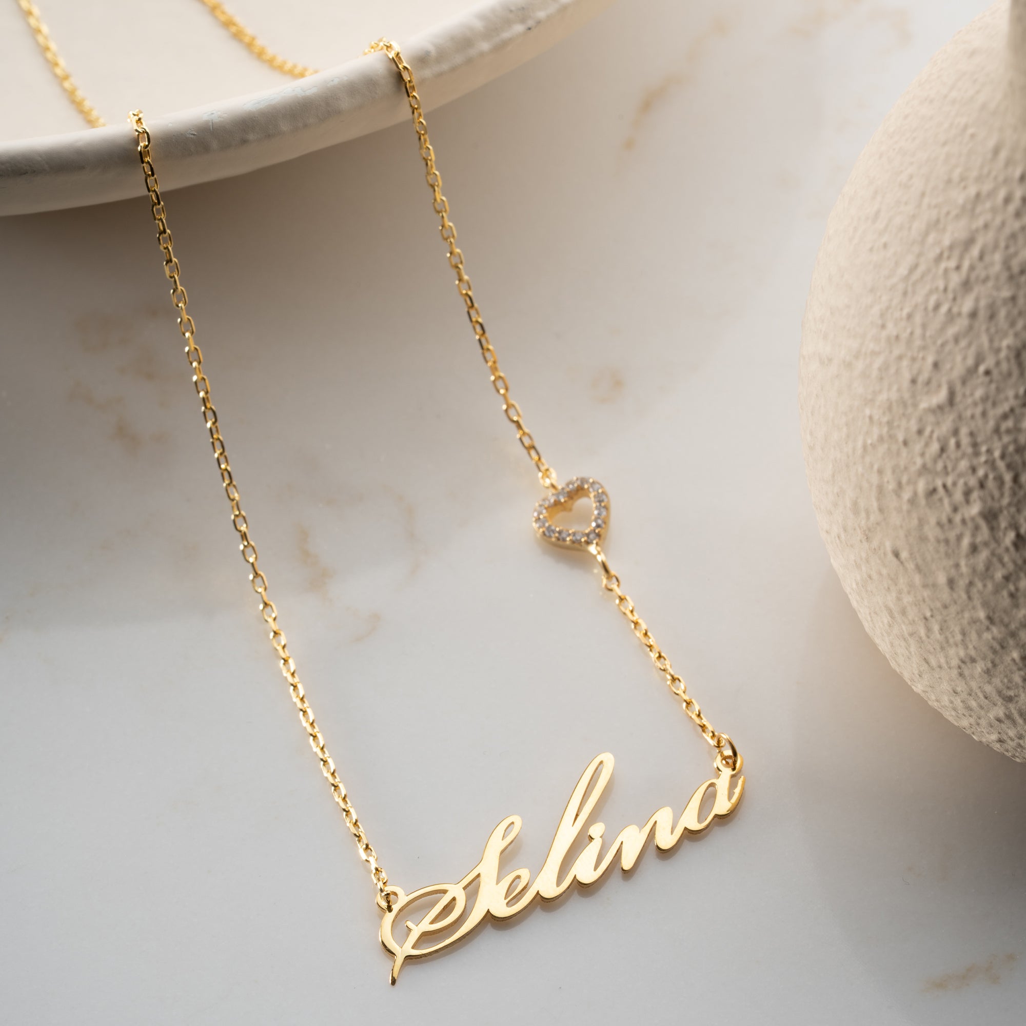 KALP SEMBOLLÜ İSİM KOLYE | 925 GÜMÜŞ