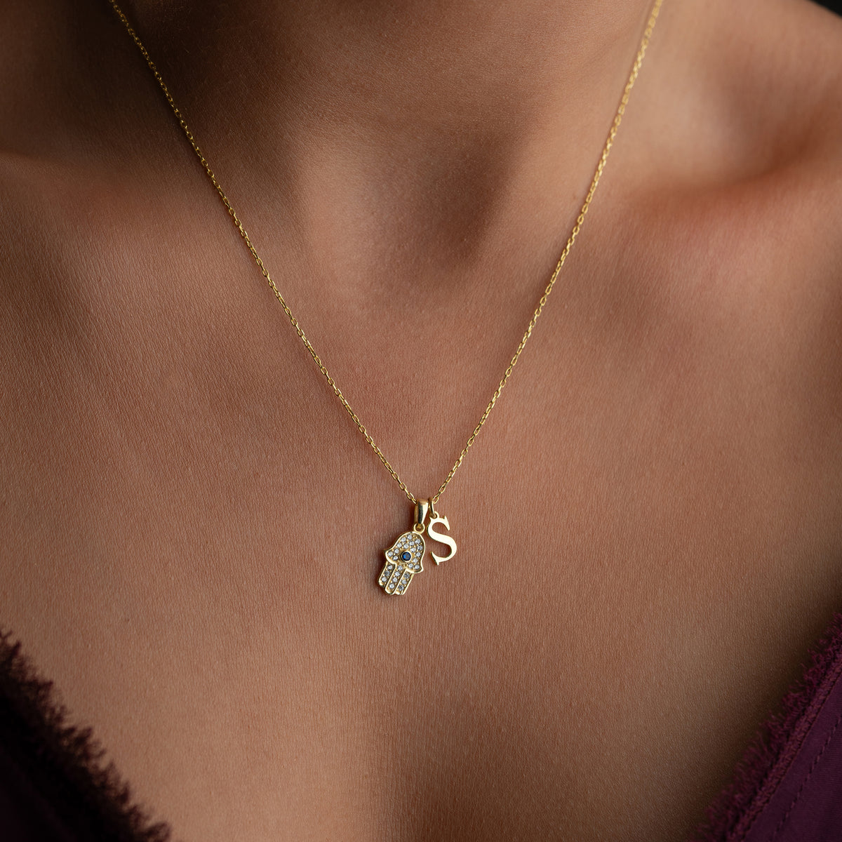 HAMSA & HARF KOLYE | 925 GÜMÜŞ