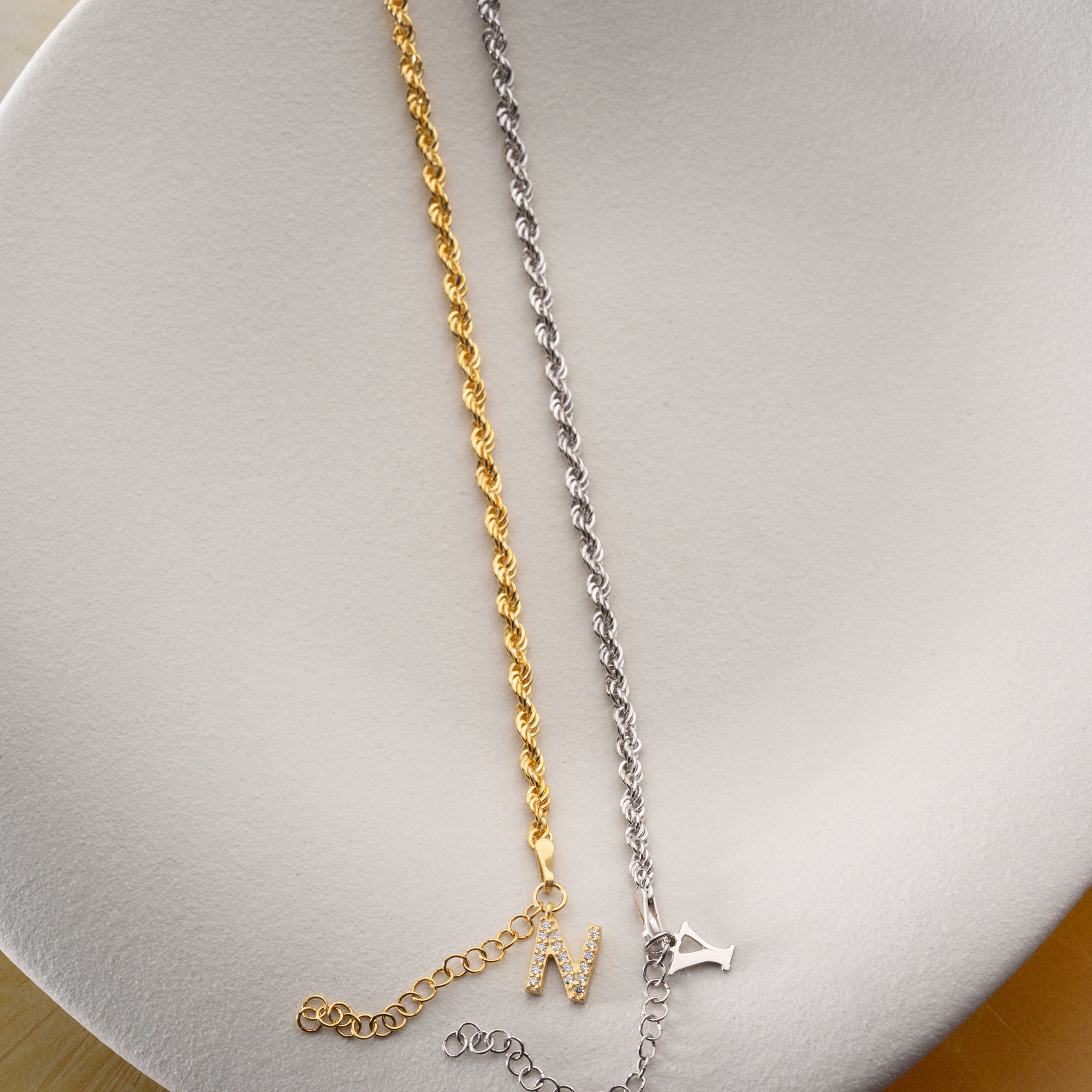 HALAT ZİNCİR HARFLİ ÇİFT BİLEKLİK | 925 GÜMÜŞ