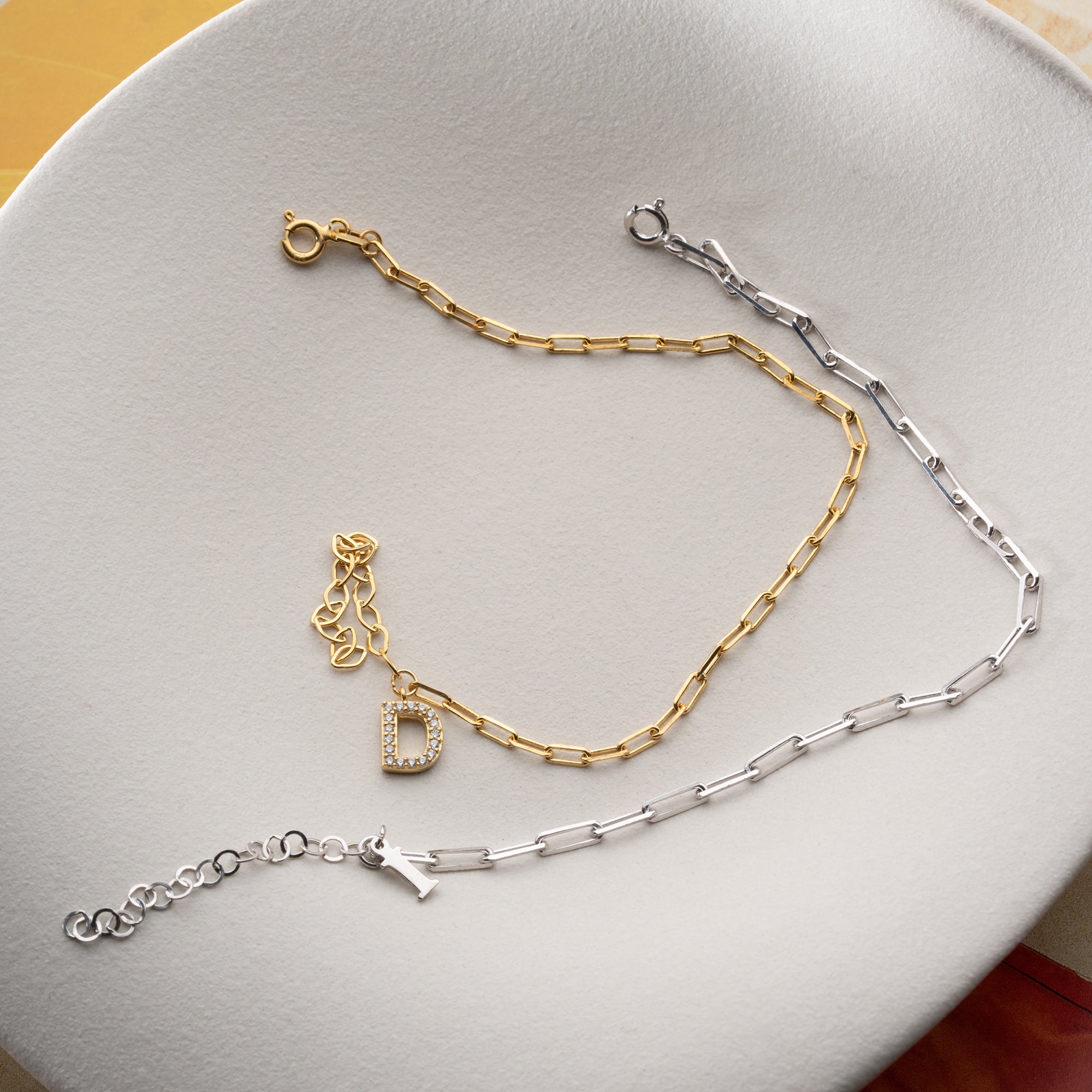 SWİTCH ZİNCİR HARFLİ ÇİFT BİLEKLİK | 925 GÜMÜŞ