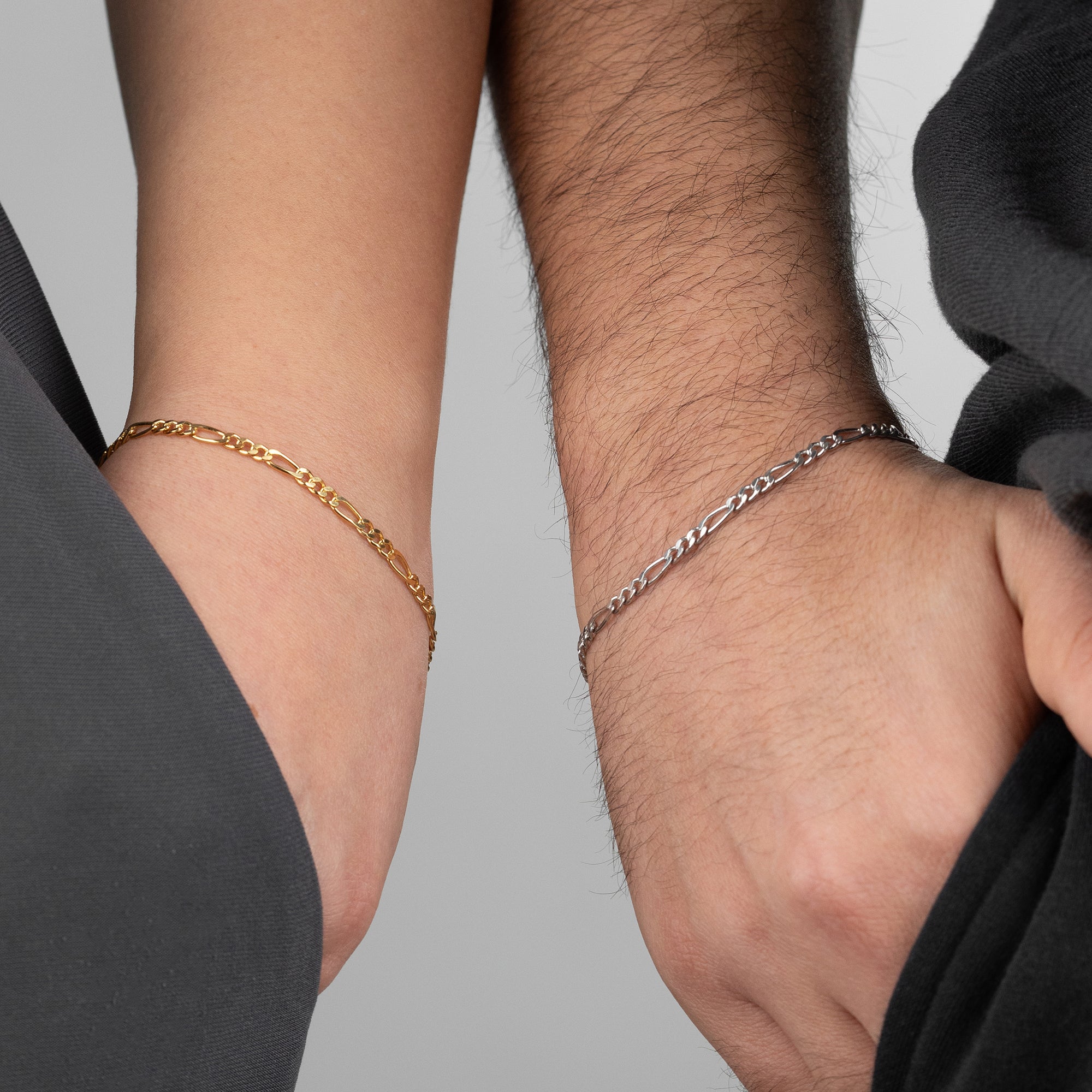 FİGARO ZİNCİR HARFLİ ÇİFT BİLEKLİK | 925 GÜMÜŞ