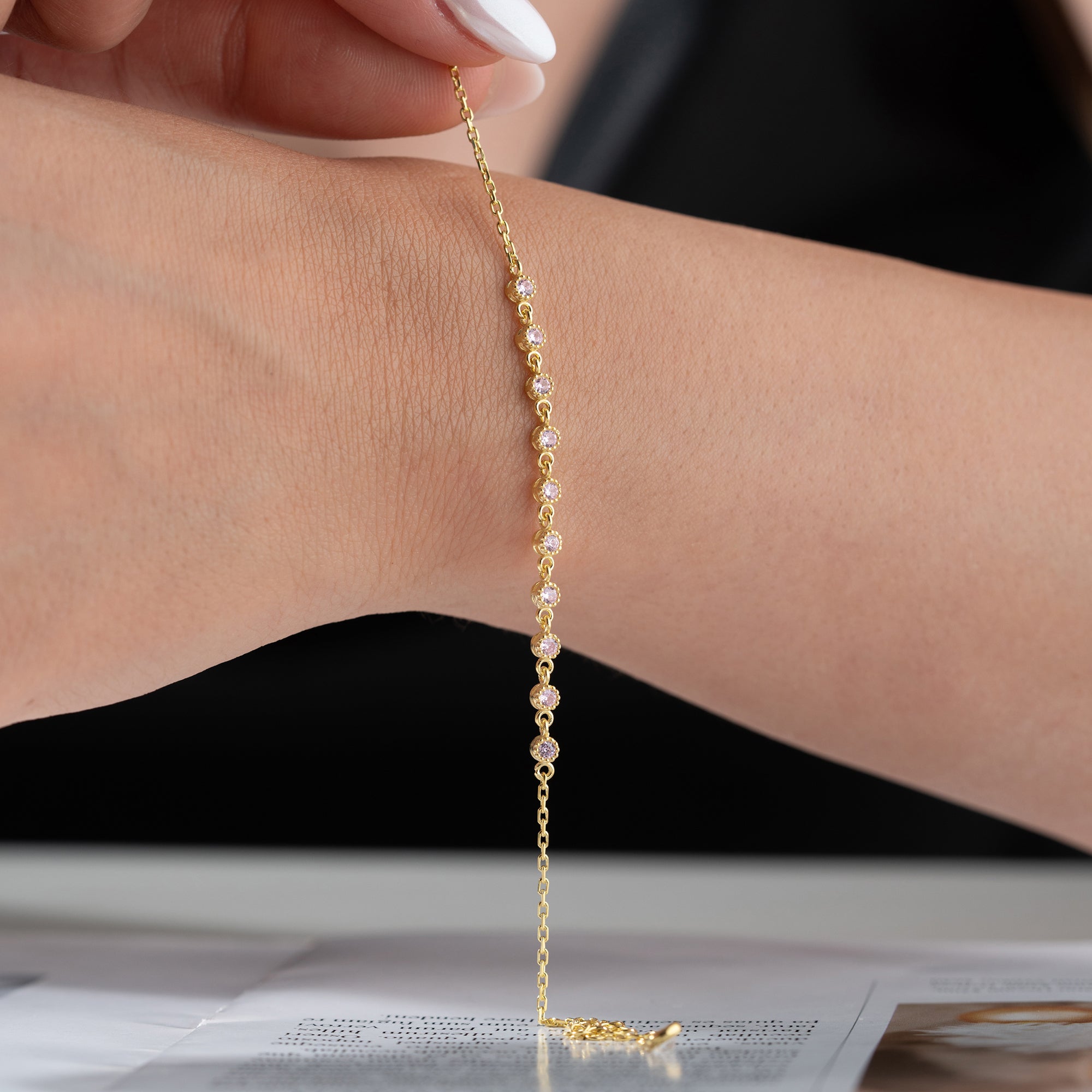 MİNİ ROSA TAŞLI BİLEKLİK | 925 GÜMÜŞ