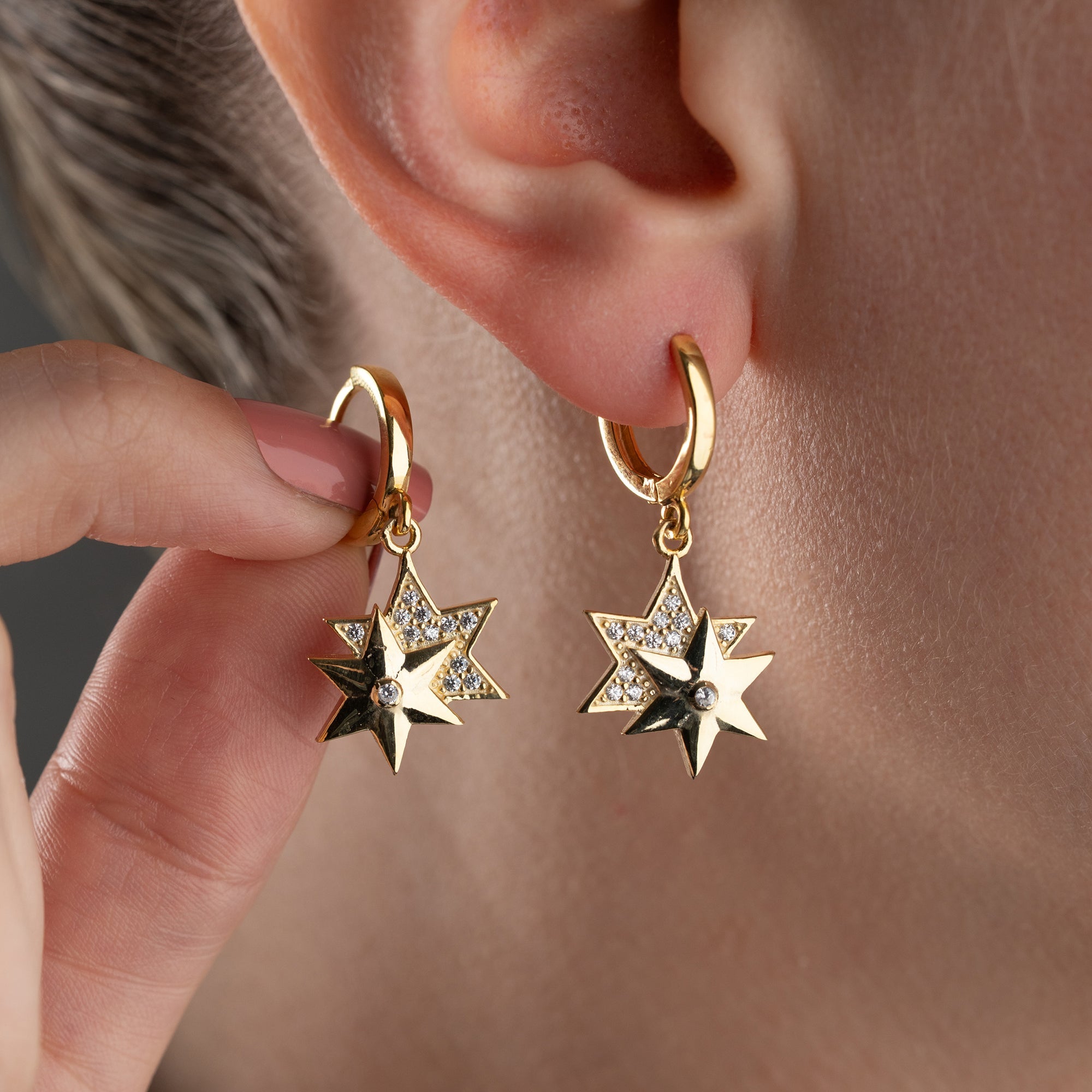 ÇİFT YILDIZ KÜPE | 925 GÜMÜŞ