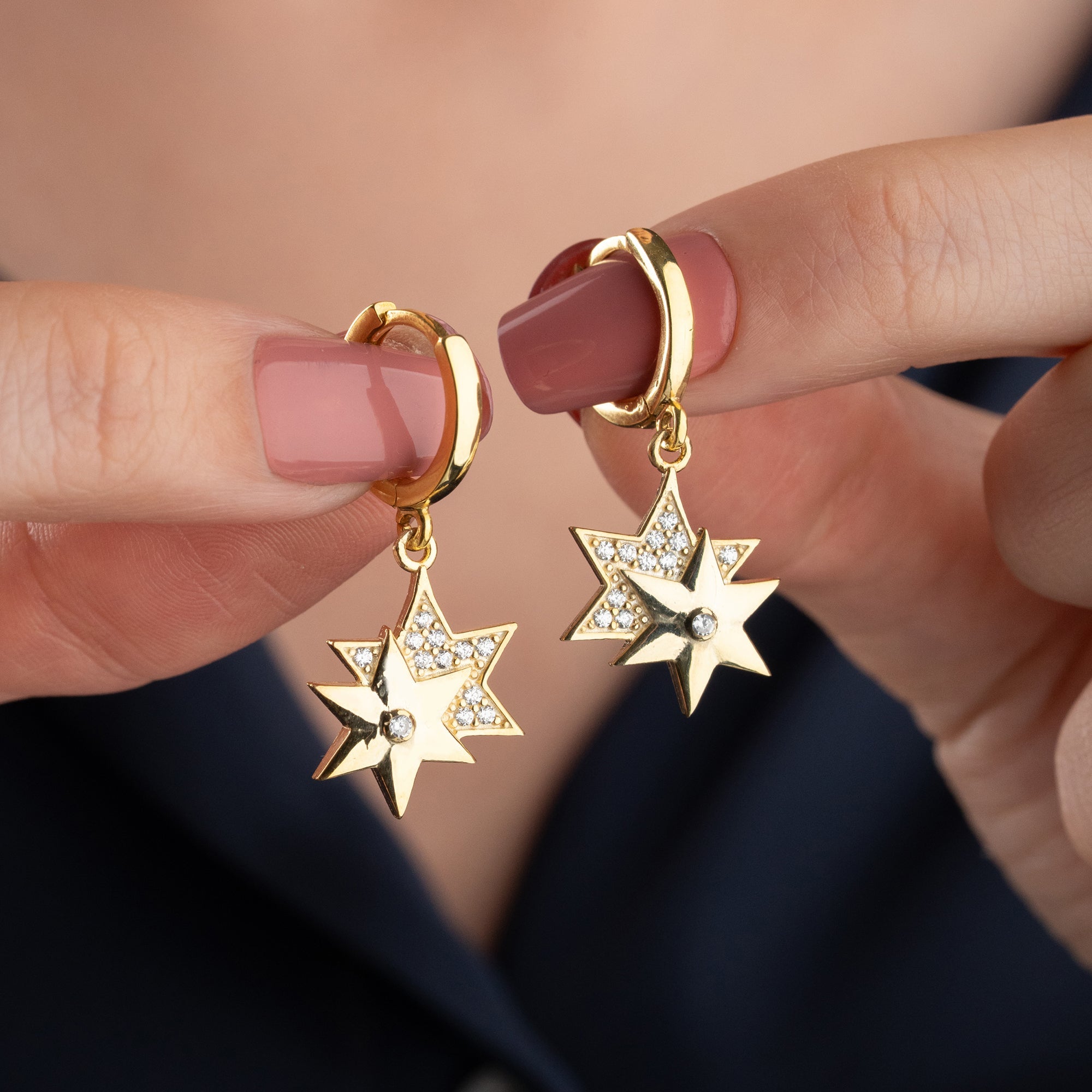 ÇİFT YILDIZ KÜPE | 925 GÜMÜŞ