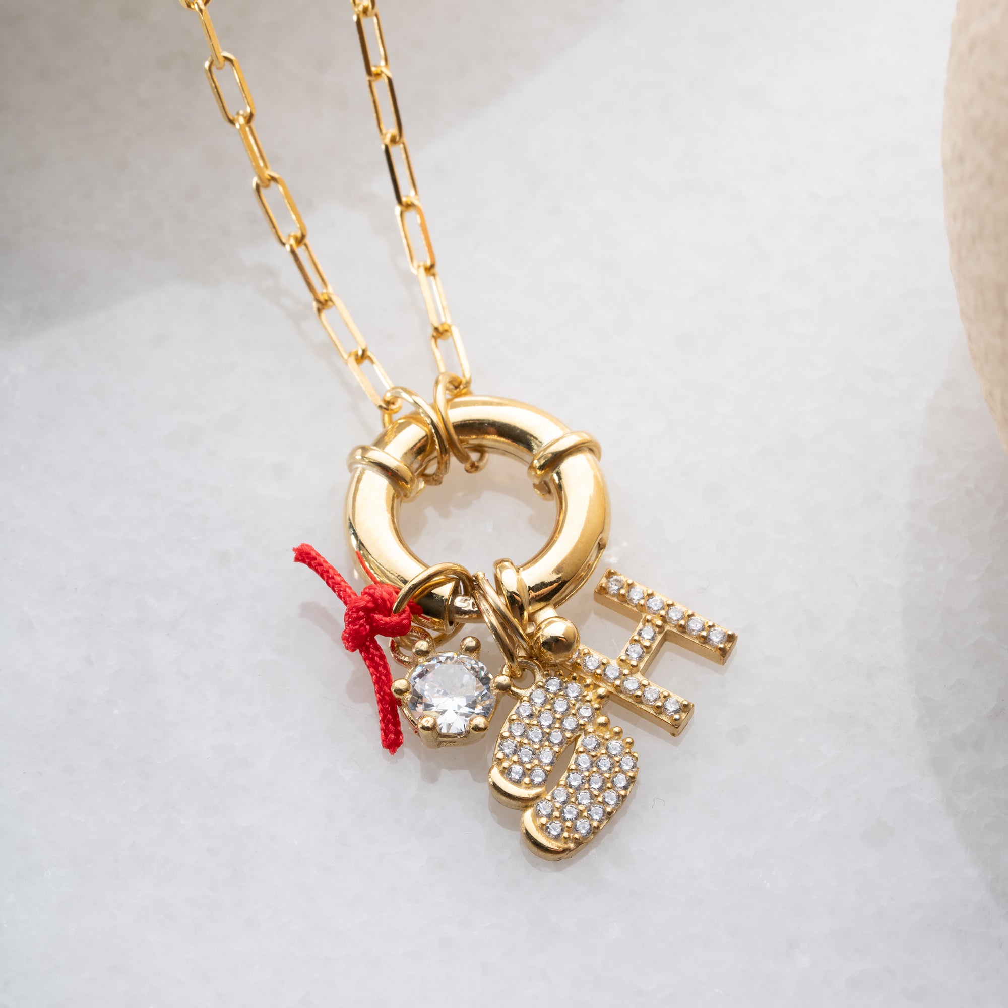 HARFLİ ŞANS CHARM KOLYE | 925 GÜMÜŞ