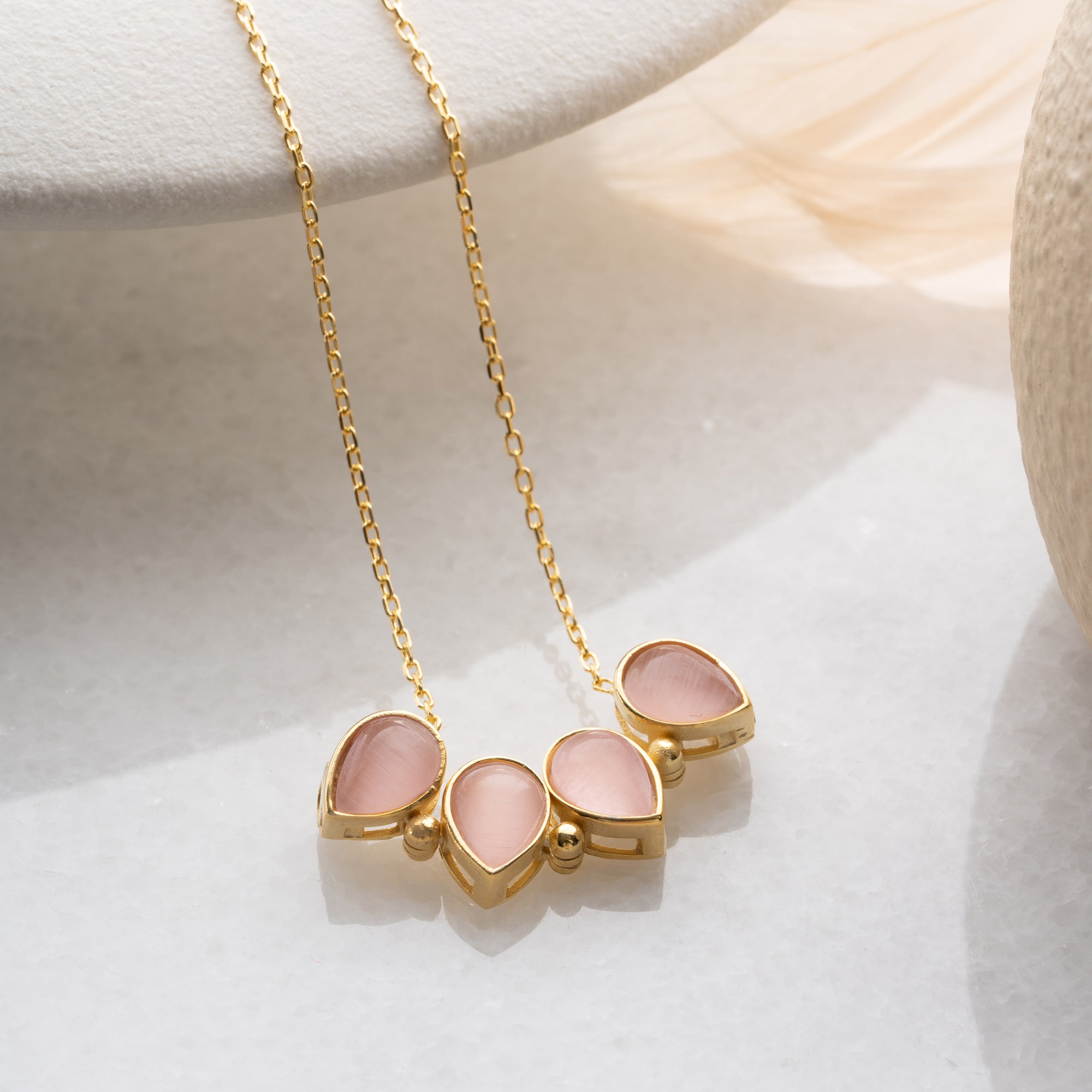 AÇILABİLİR PEMBE FLORA KOLYE | 925 GÜMÜŞ