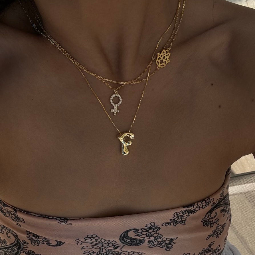 ASİMETRİK İKON HARF KOLYE | 925 GÜMÜŞ