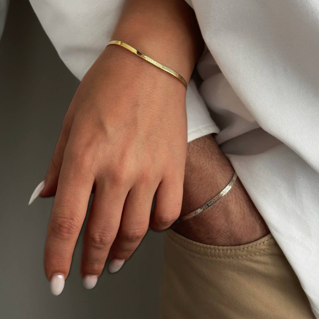 EZME ZİNCİR GRAVÜRLÜ BİLEKLİK | 925 GÜMÜŞ