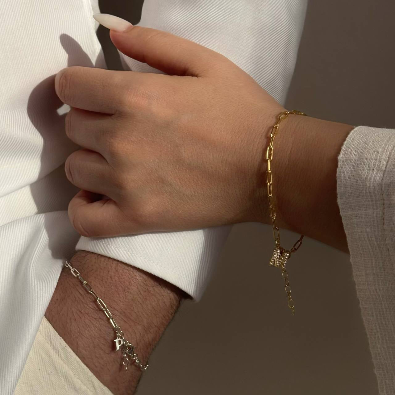 SWİTCH ZİNCİR HARFLİ ÇİFT BİLEKLİK | 925 GÜMÜŞ