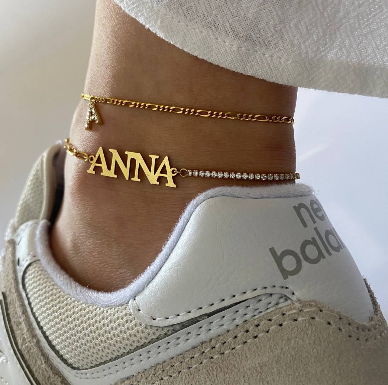 FİGARO ZİNCİR HARFLİ HALHAL | 925 GÜMÜŞ