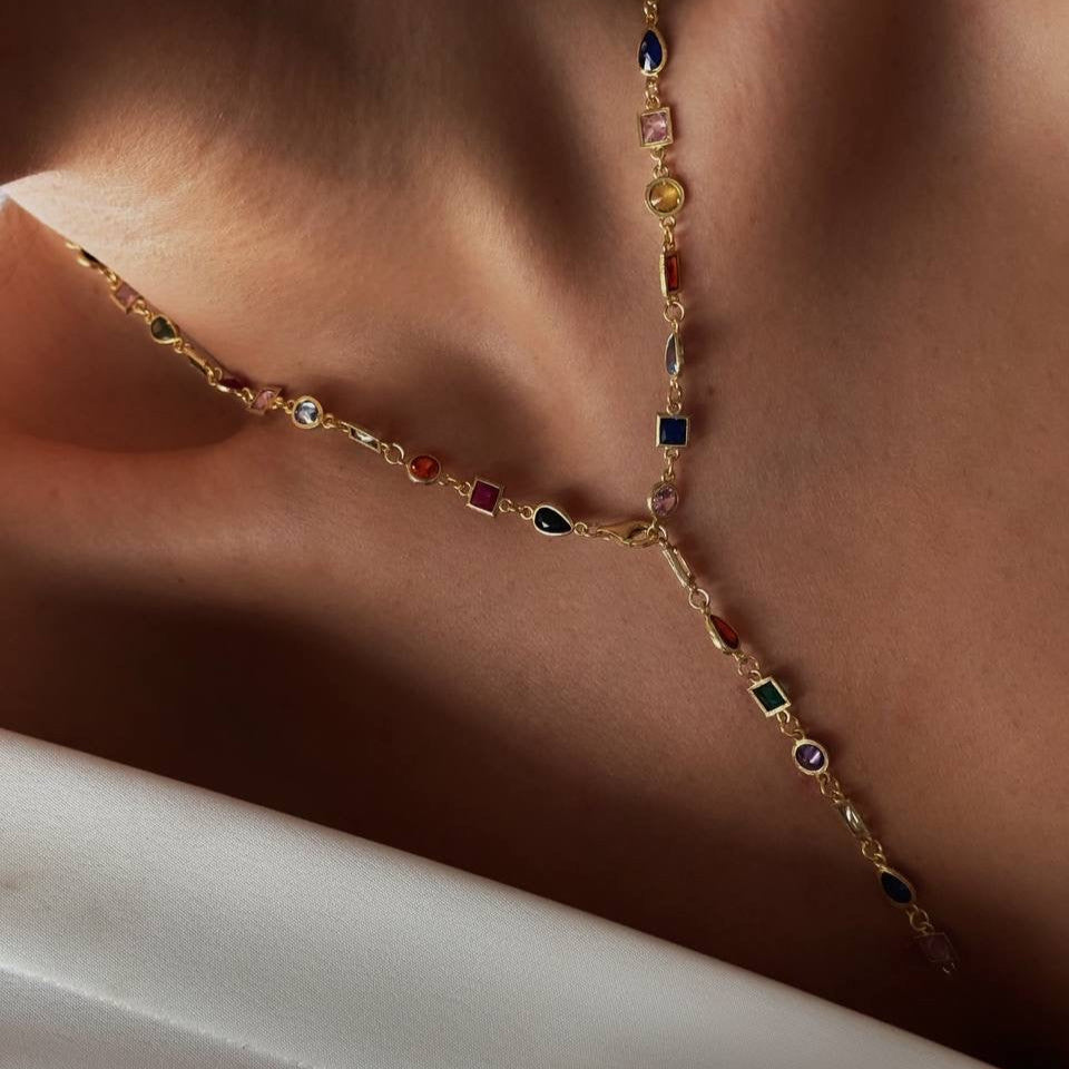 COLORFULL Y KOLYE | 925 GÜMÜŞ