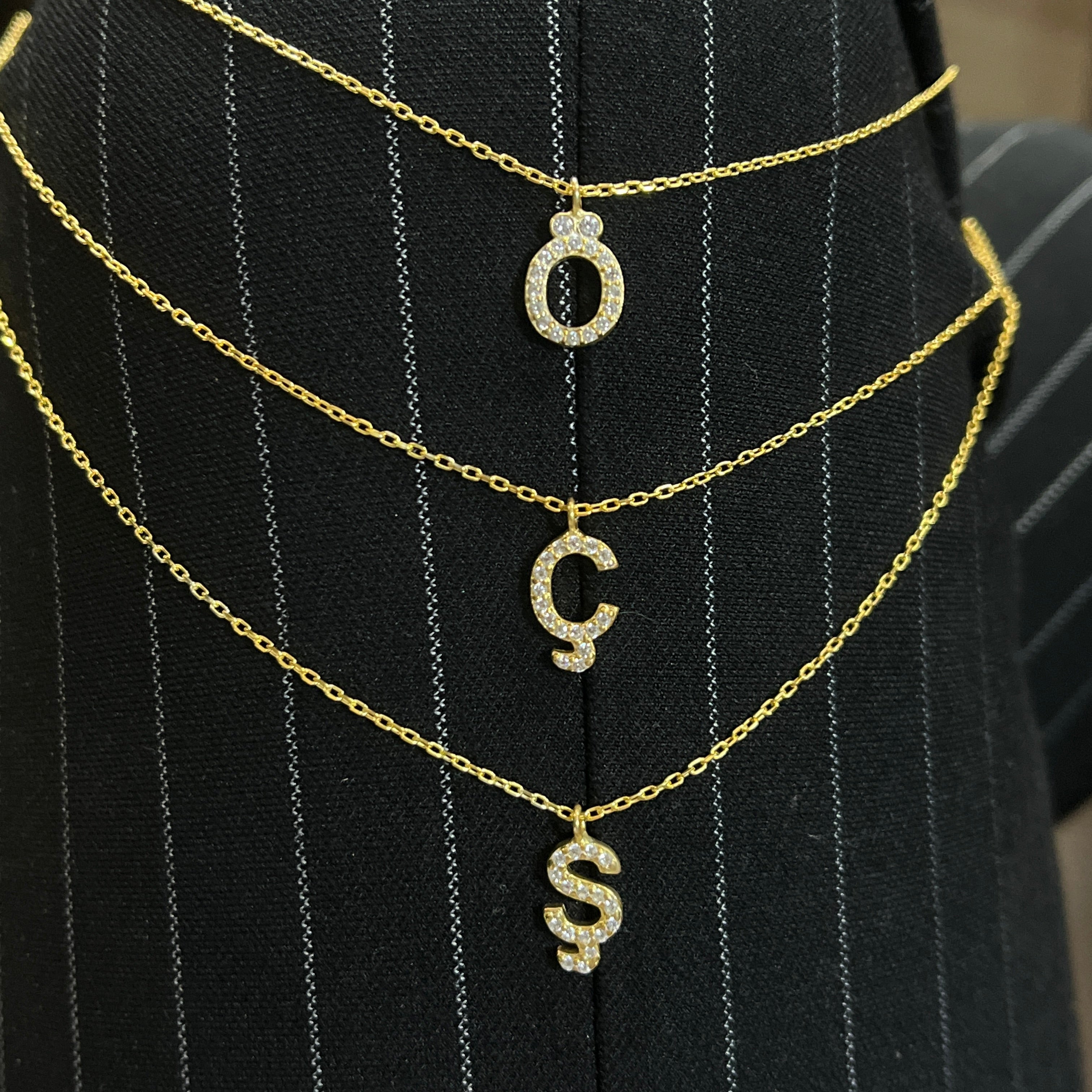 MİNİ ZİRKON HARF KOLYE | 925 GÜMÜŞ