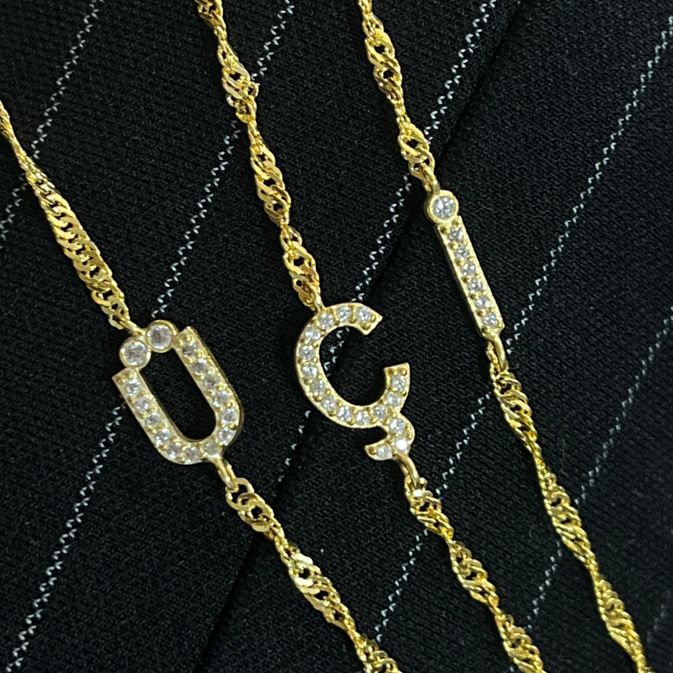 SİNGAPUR ZİNCİRLİ KÖPRÜCÜK HARF KOLYE | 925 GÜMÜŞ