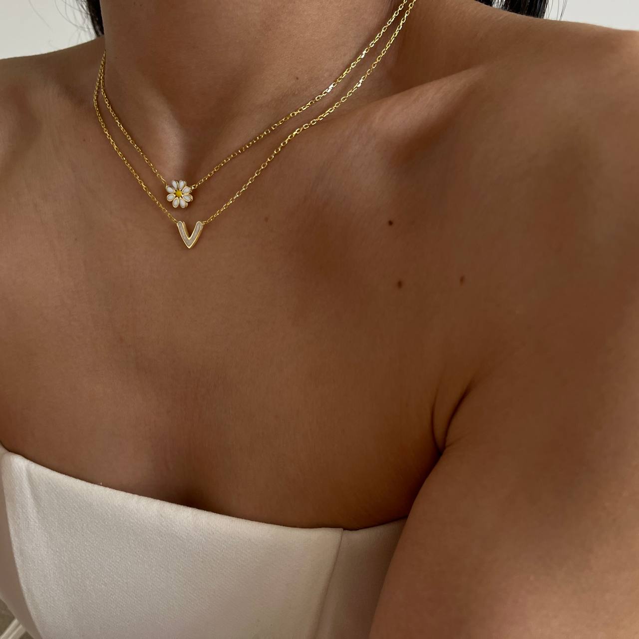 MINIMAL WEISSE HEART NECKLACE (8453632164183)