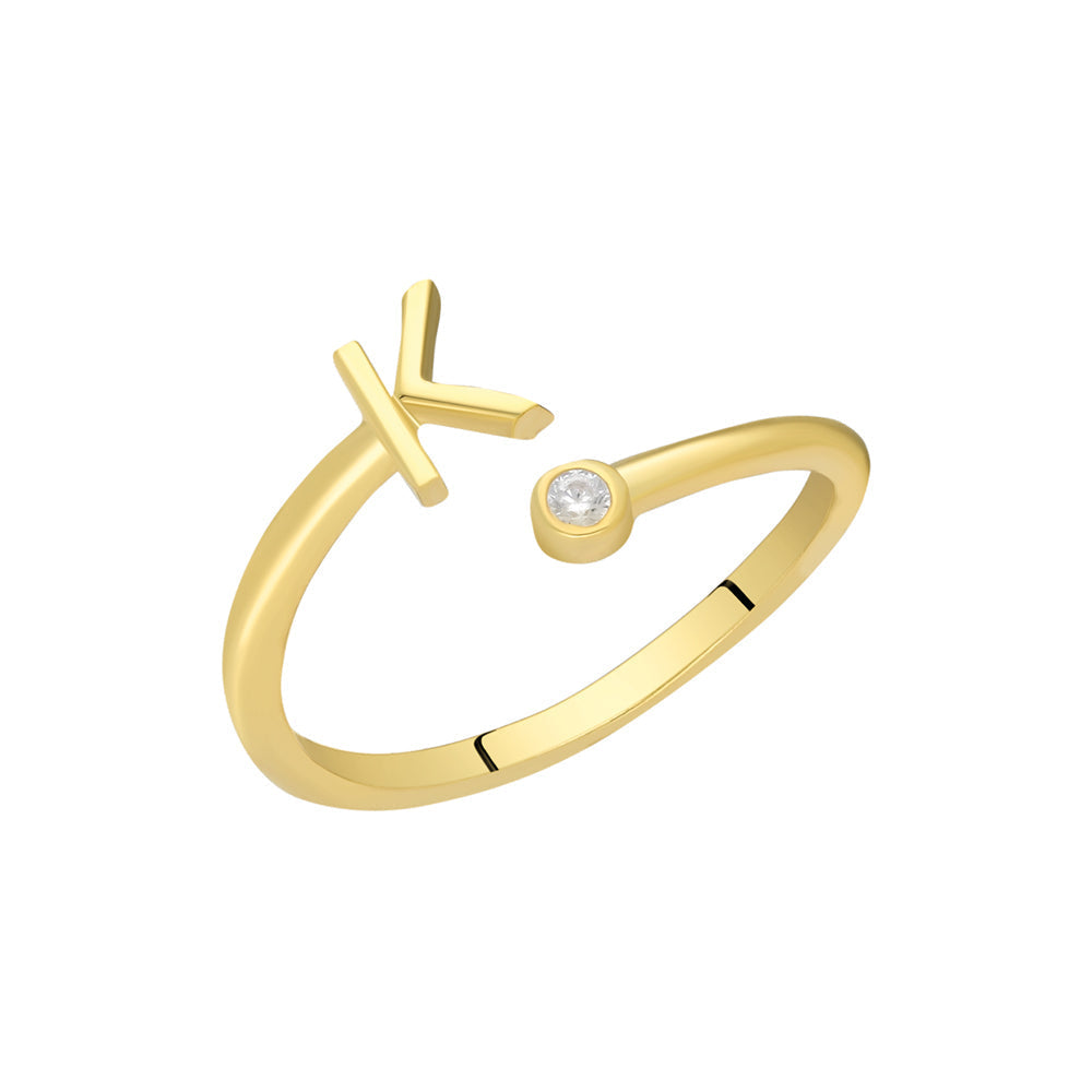 Letter Diamond basic ring (8255699714350)