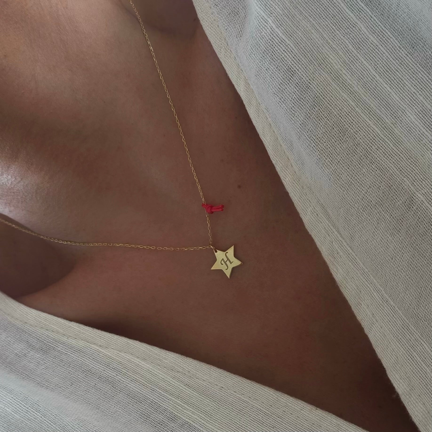 ŞANS İPLİ YILDIZ PLAKA KOLYE | 925 GÜMÜŞ